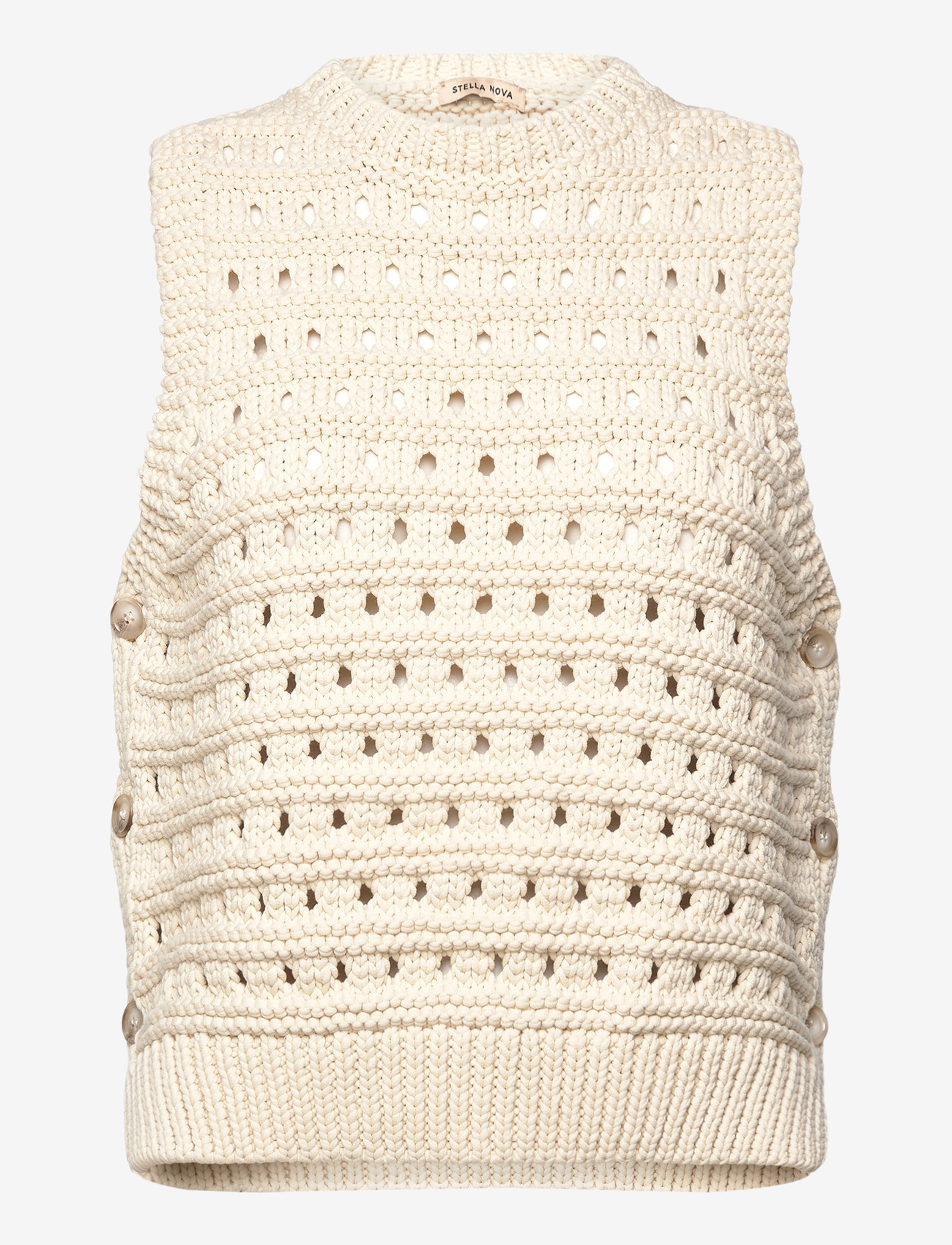 Stella Nova - Cotton Stitch Vest - strikveste - creme - 1