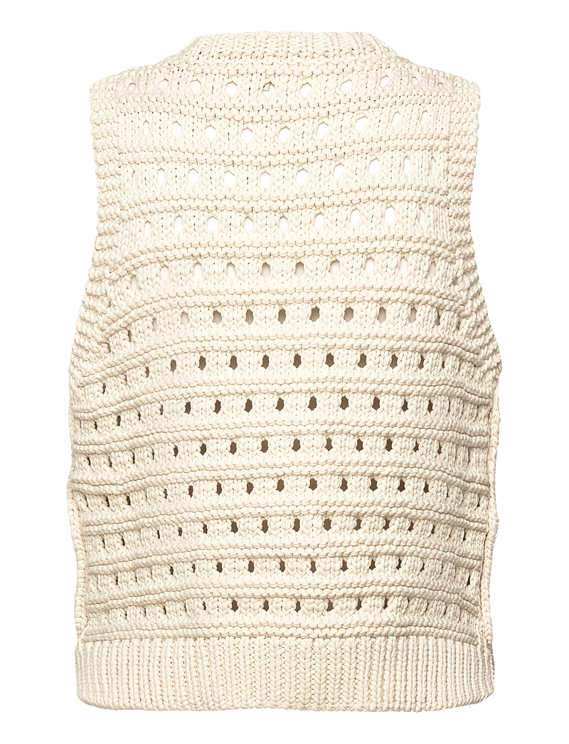 Stella Nova - Cotton Stitch Vest - strikveste - creme - 2