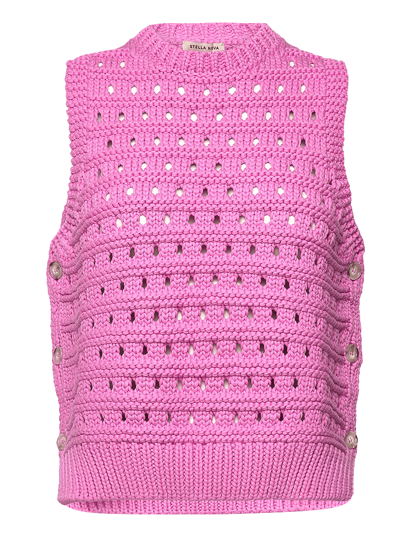 Stella Nova - Cotton Stitch Vest - strikveste - pink - 1