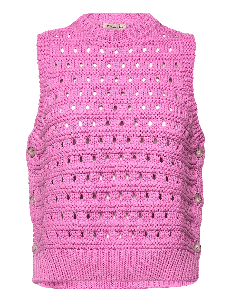 Stella Nova - Cotton Stitch Vest - strickwesten - pink - 1