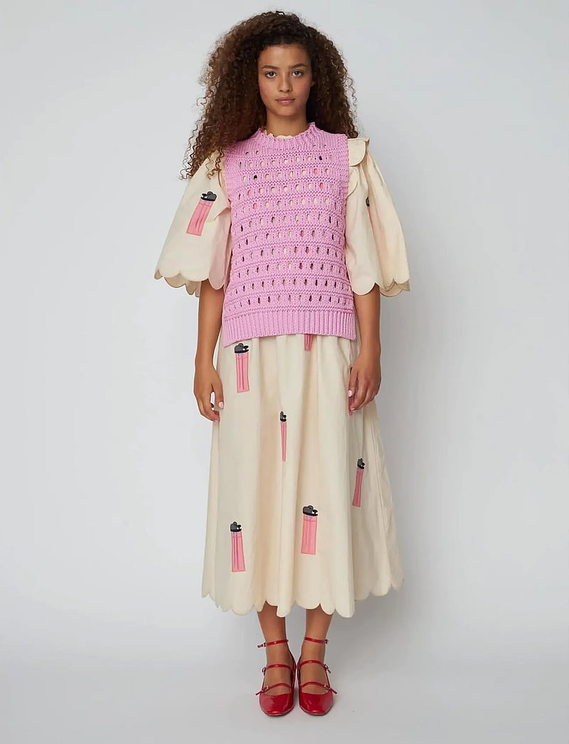 Stella Nova - Cotton Stitch Vest - strikveste - pink - 0