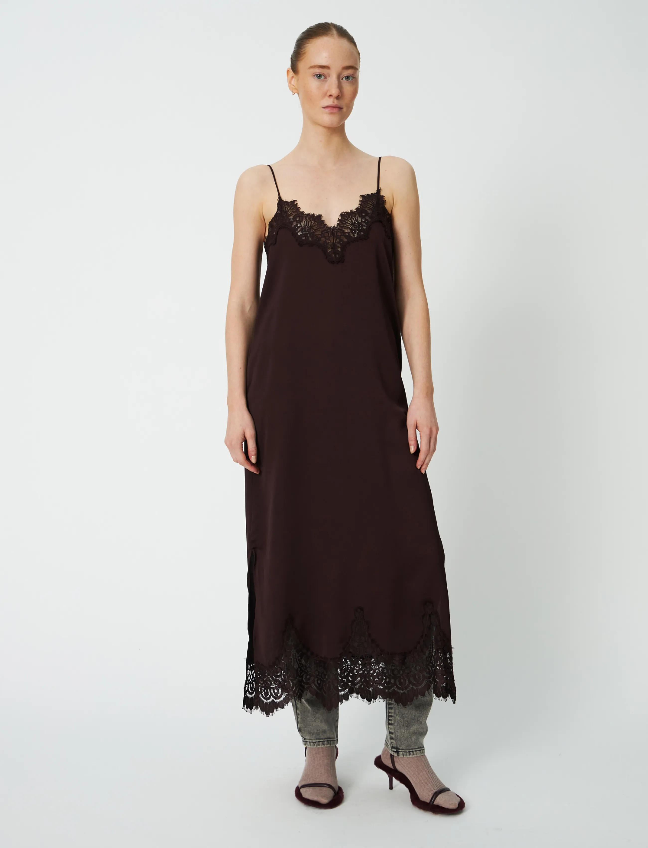 Stella Nova - Underlayer Lace Dress - besondere anlässe - dark brown - 0