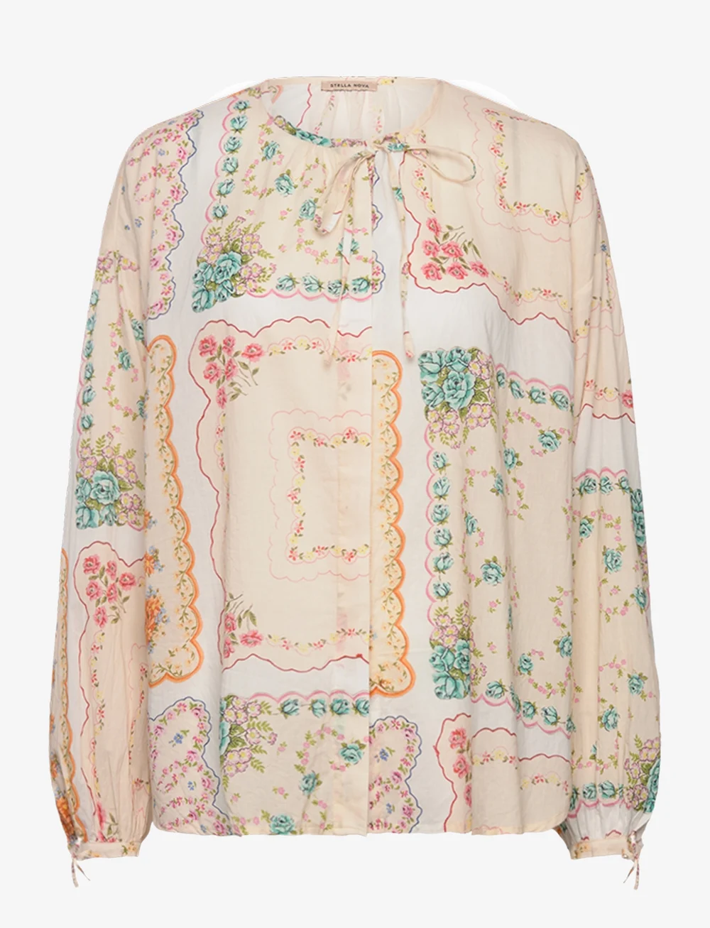 Stella Nova - Cotton tissue printed blouse - langärmlige blusen - handkerchief print - 1