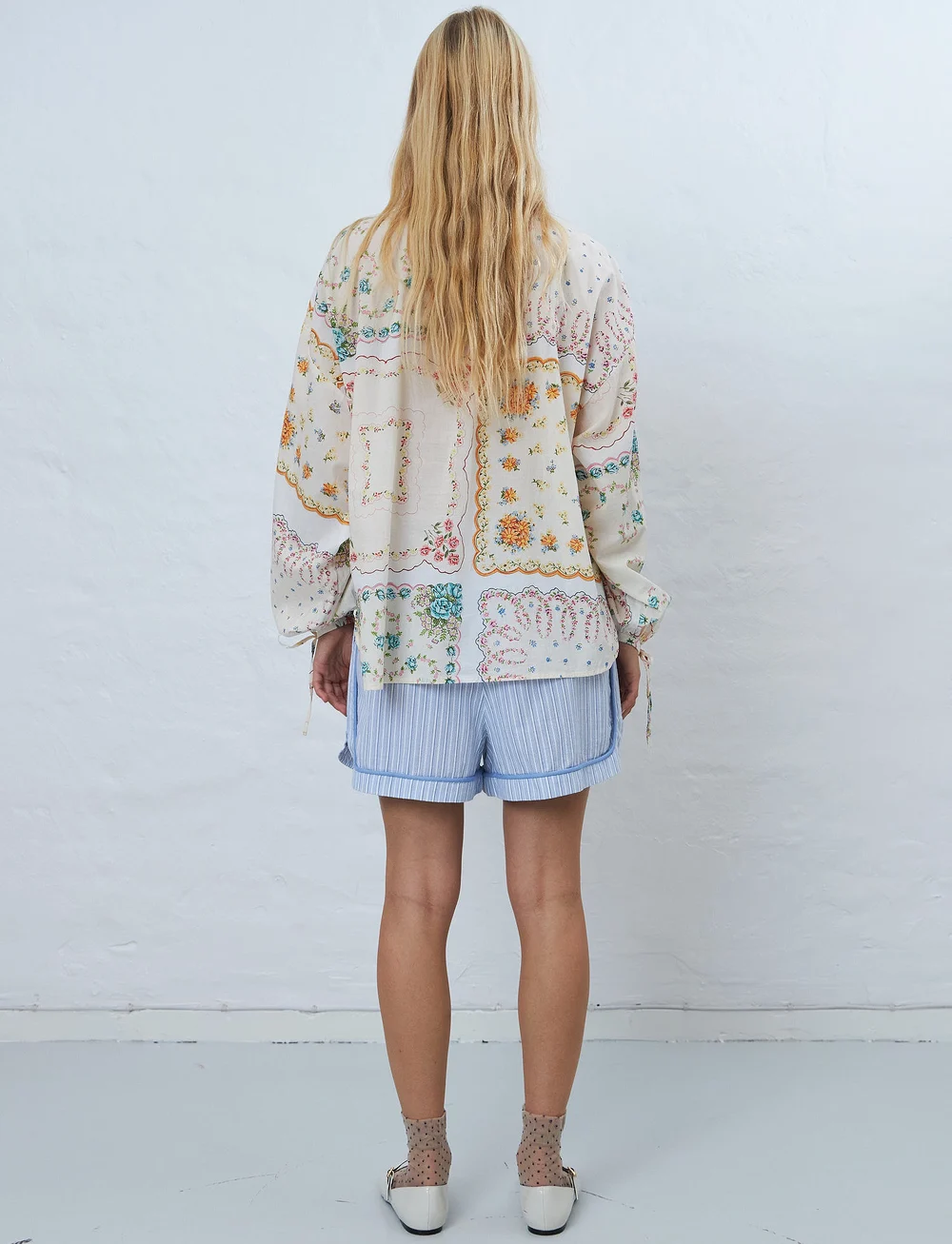Stella Nova - Cotton tissue printed blouse - langärmlige blusen - handkerchief print - 3