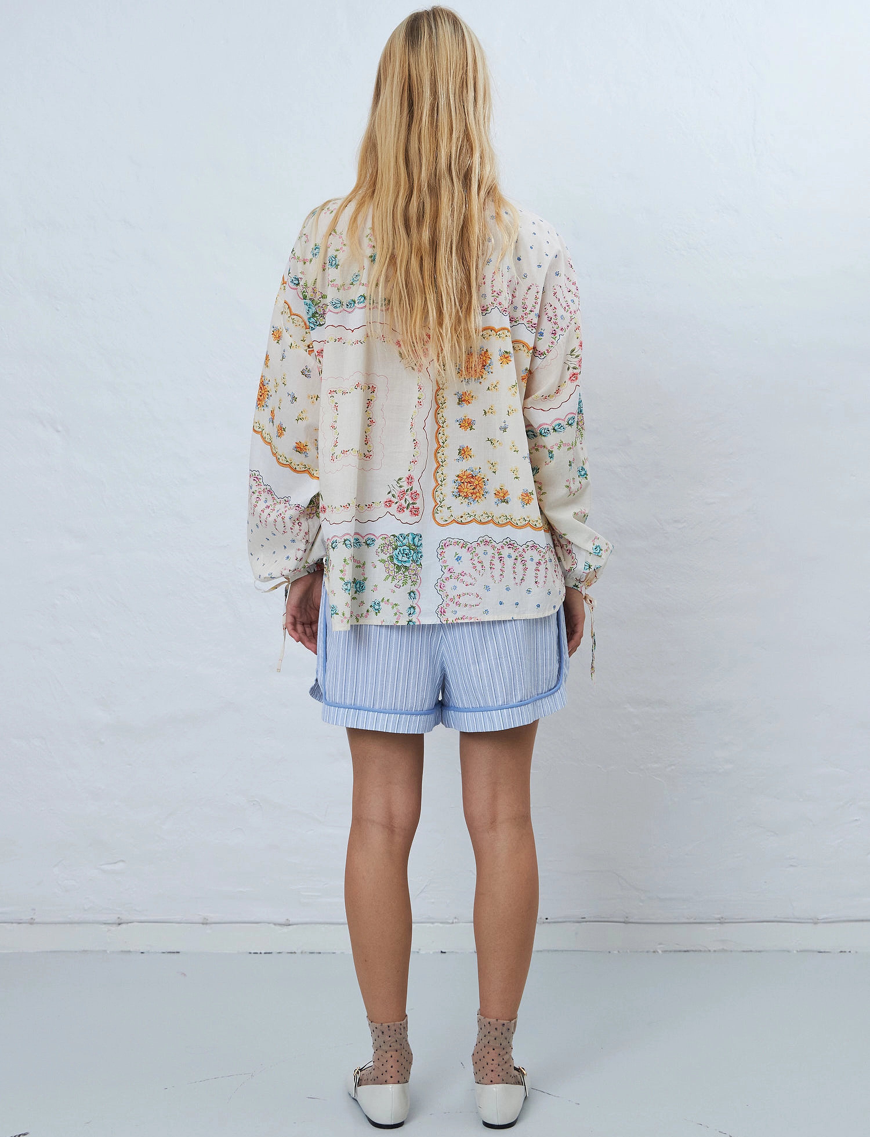 Stella Nova - Cotton tissue printed blouse - långärmade blusar - handkerchief print - 3