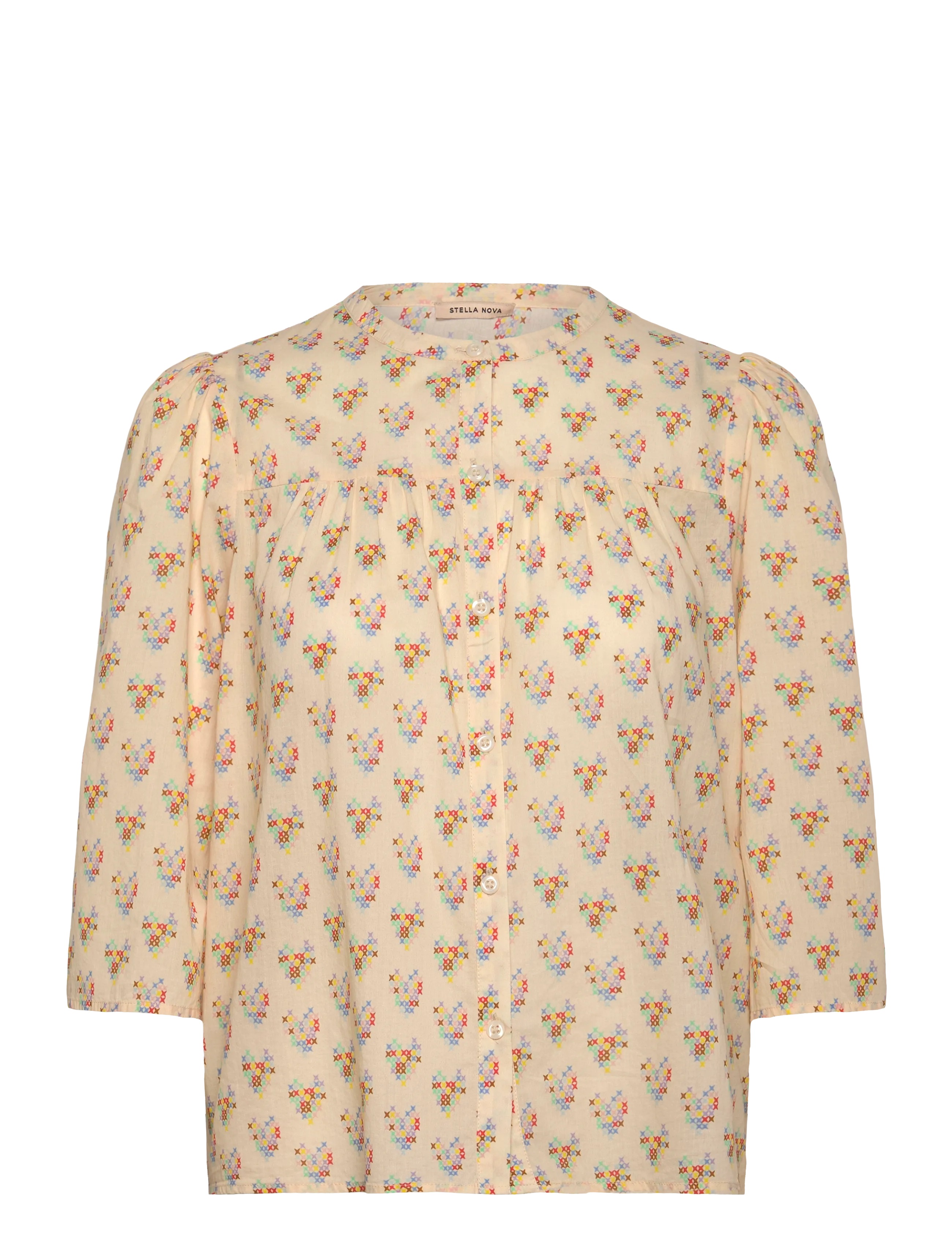 Delicate Printed Cotton Shirt - HEARTS