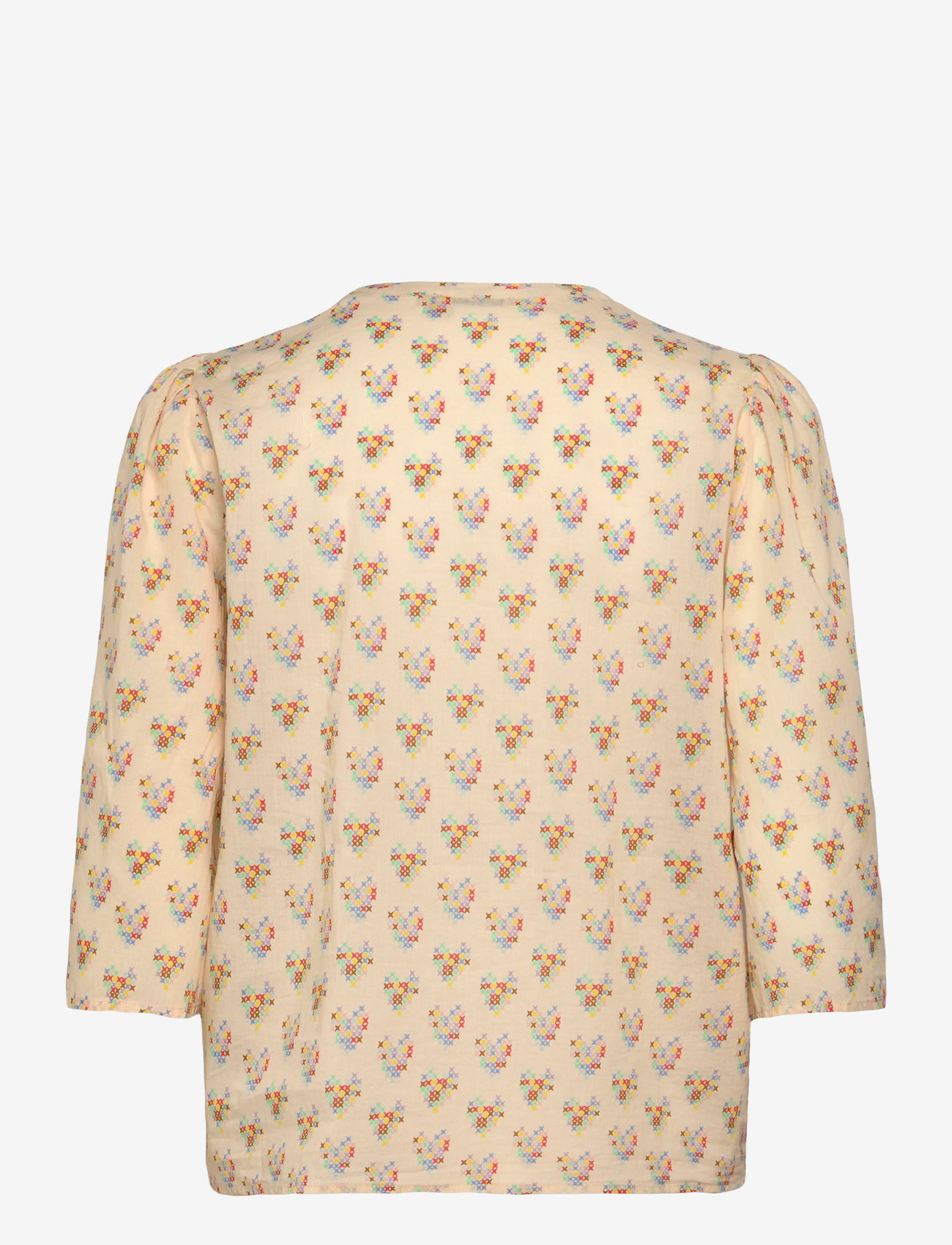Stella Nova - Delicate Printed Cotton Shirt - lühikeste varrukatega pluusid - hearts - 2