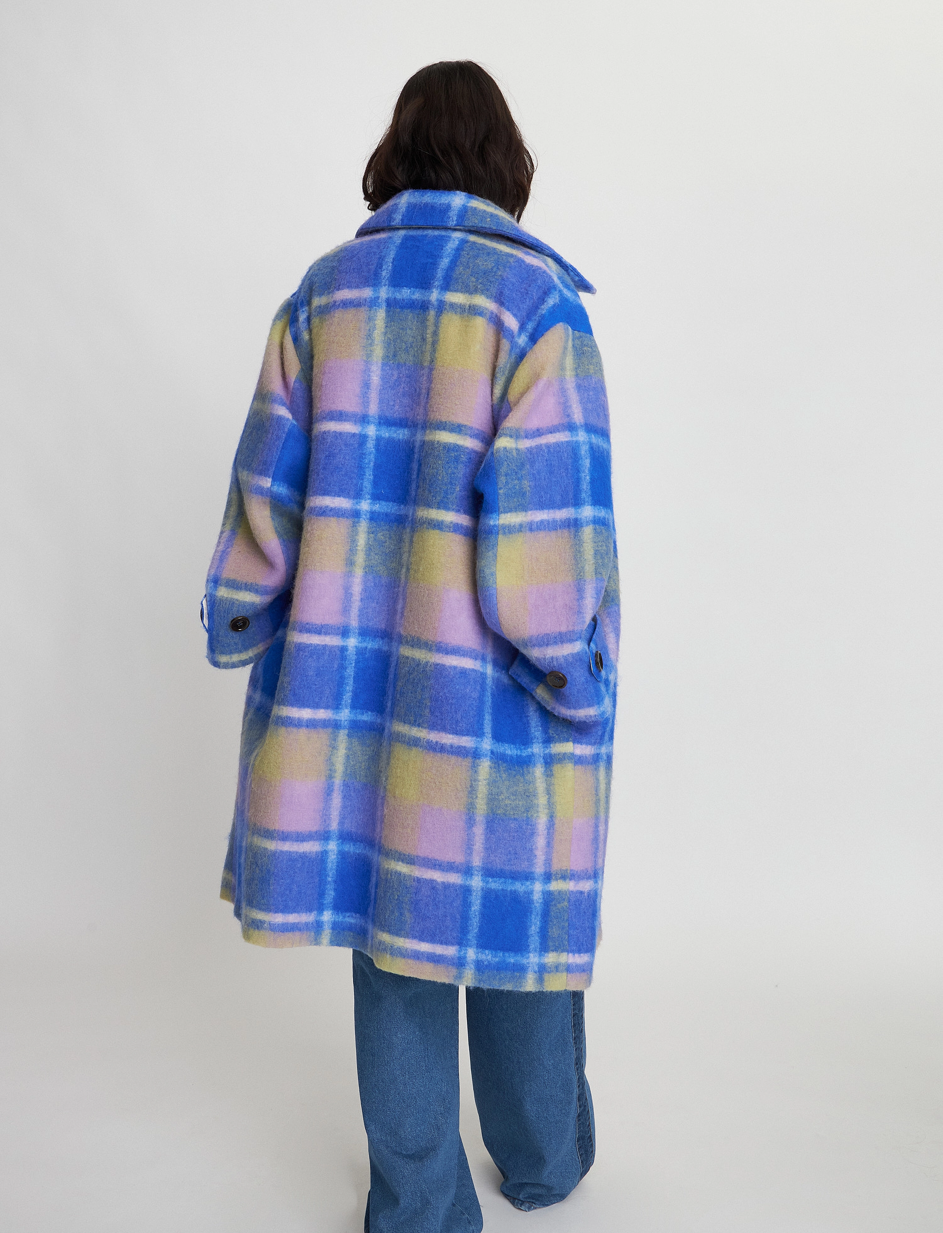 Stella Nova - Checkered wool coat - blue checks - 3
