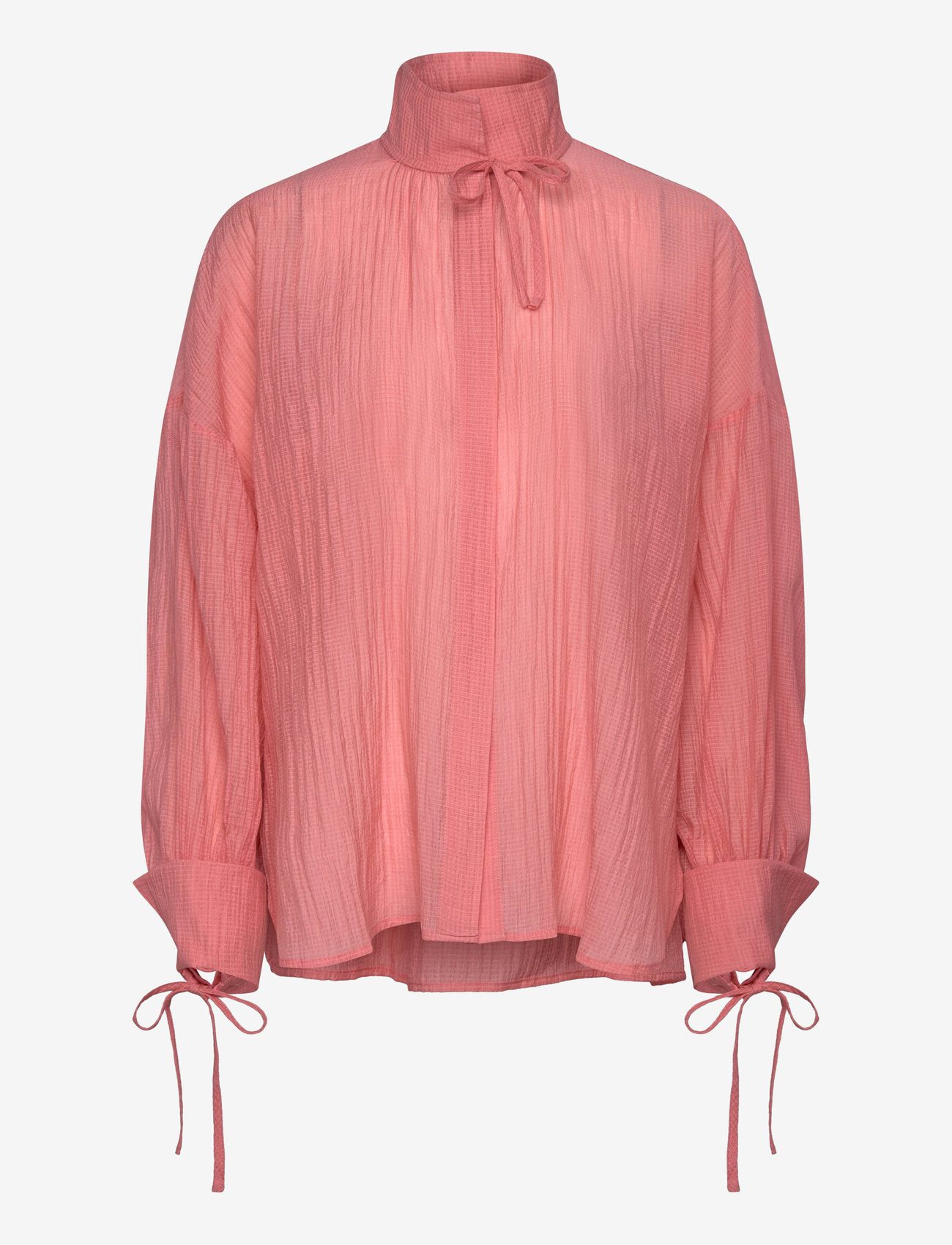 Stella Nova - Volume shirt with tiebow - langärmlige blusen - kiss rose - 1