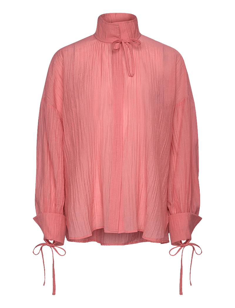 Stella Nova - Volume shirt with tiebow - langärmlige blusen - kiss rose - 1