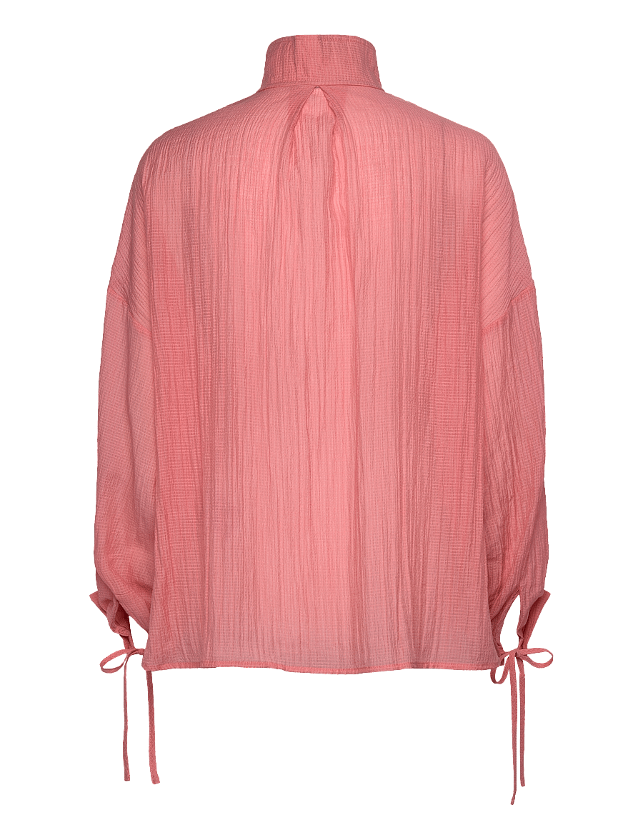 Stella Nova - Volume shirt with tiebow - långärmade blusar - kiss rose - 2