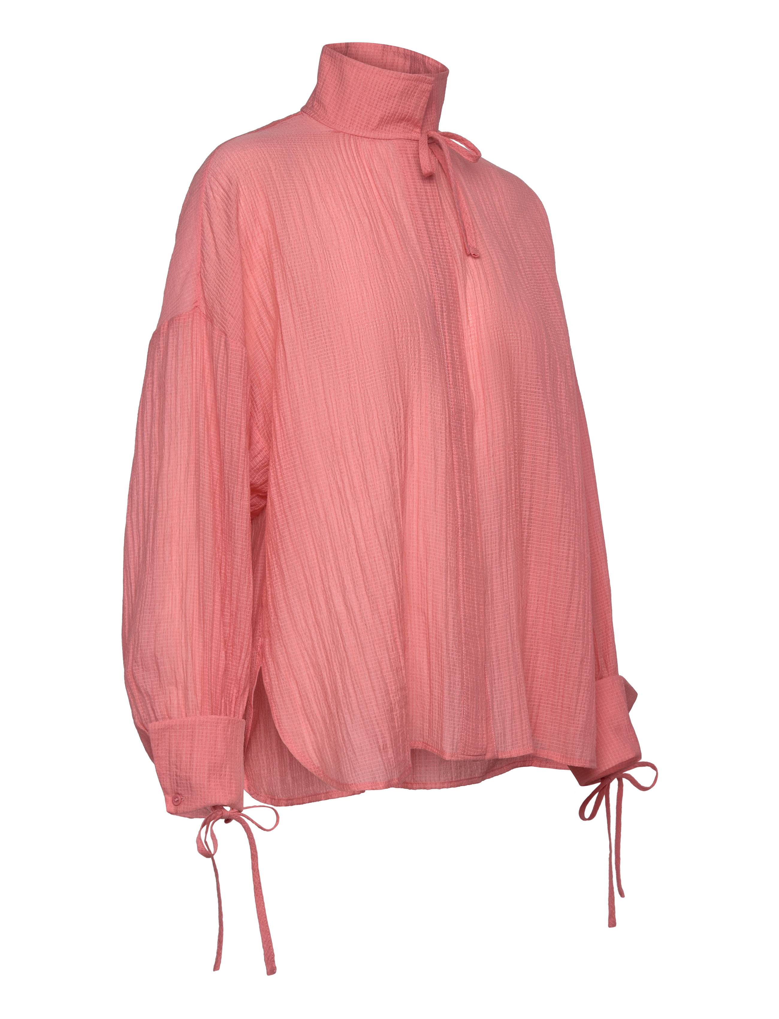 Stella Nova - Volume shirt with tiebow - långärmade blusar - kiss rose - 4