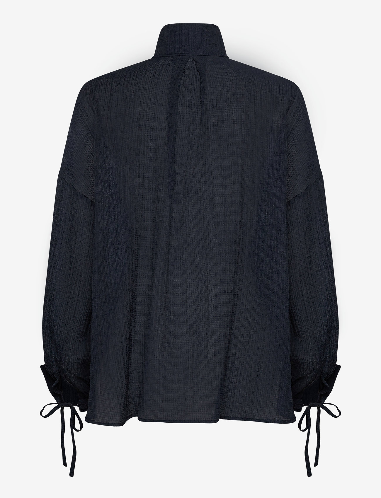 Stella Nova - Volume shirt with tiebow - långärmade blusar - navy - 1