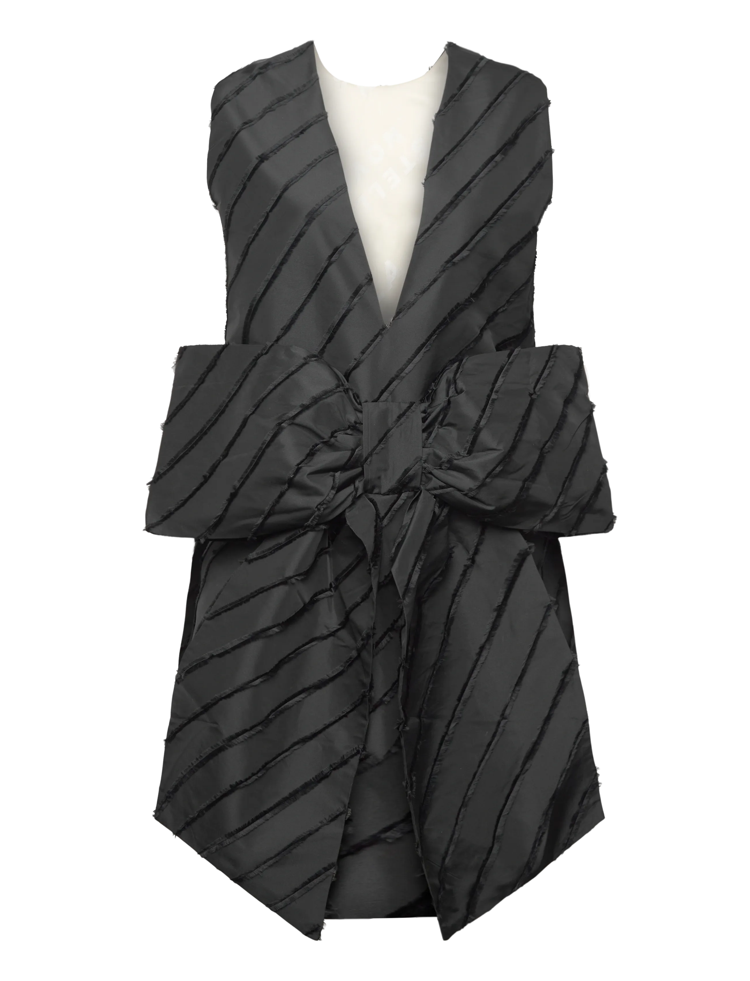 Mini Dress with Bow Detail - BLACK