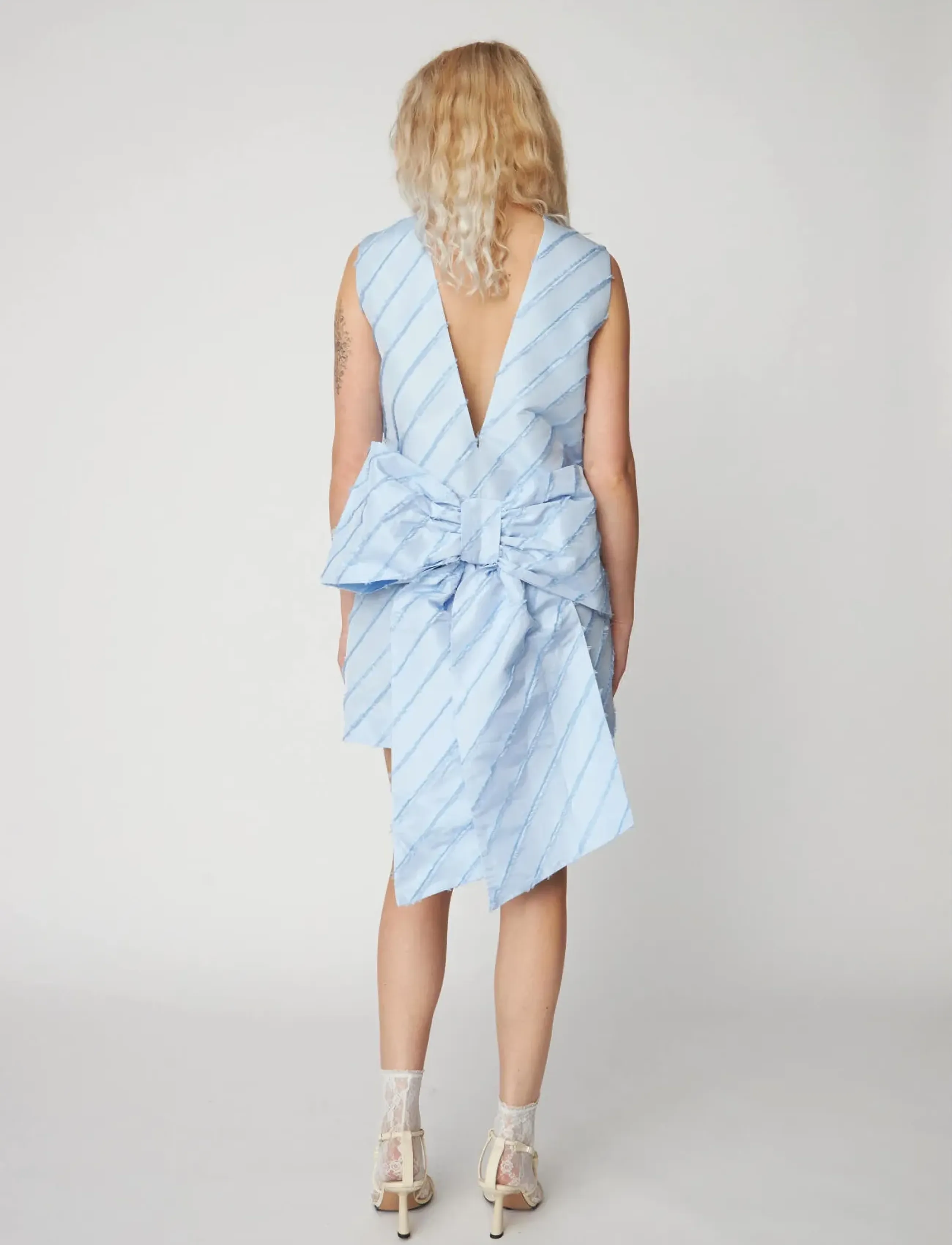 Stella Nova - Mini Dress with Bow Detail - pidulikud kleidid - little boy blue - 3