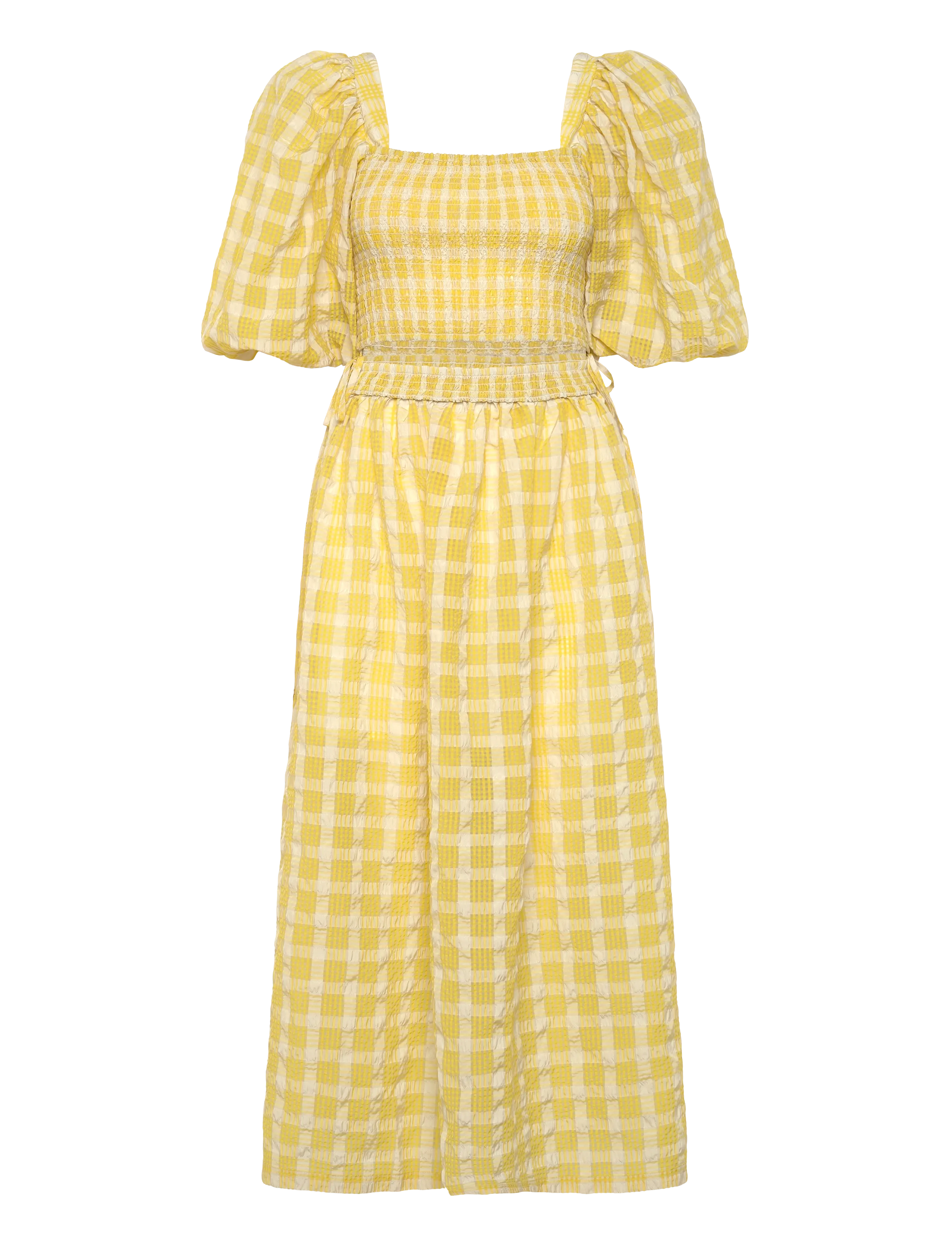 STELLA NOVA Delicate Checked Maxi Kleid Gelb - 34 - Damen