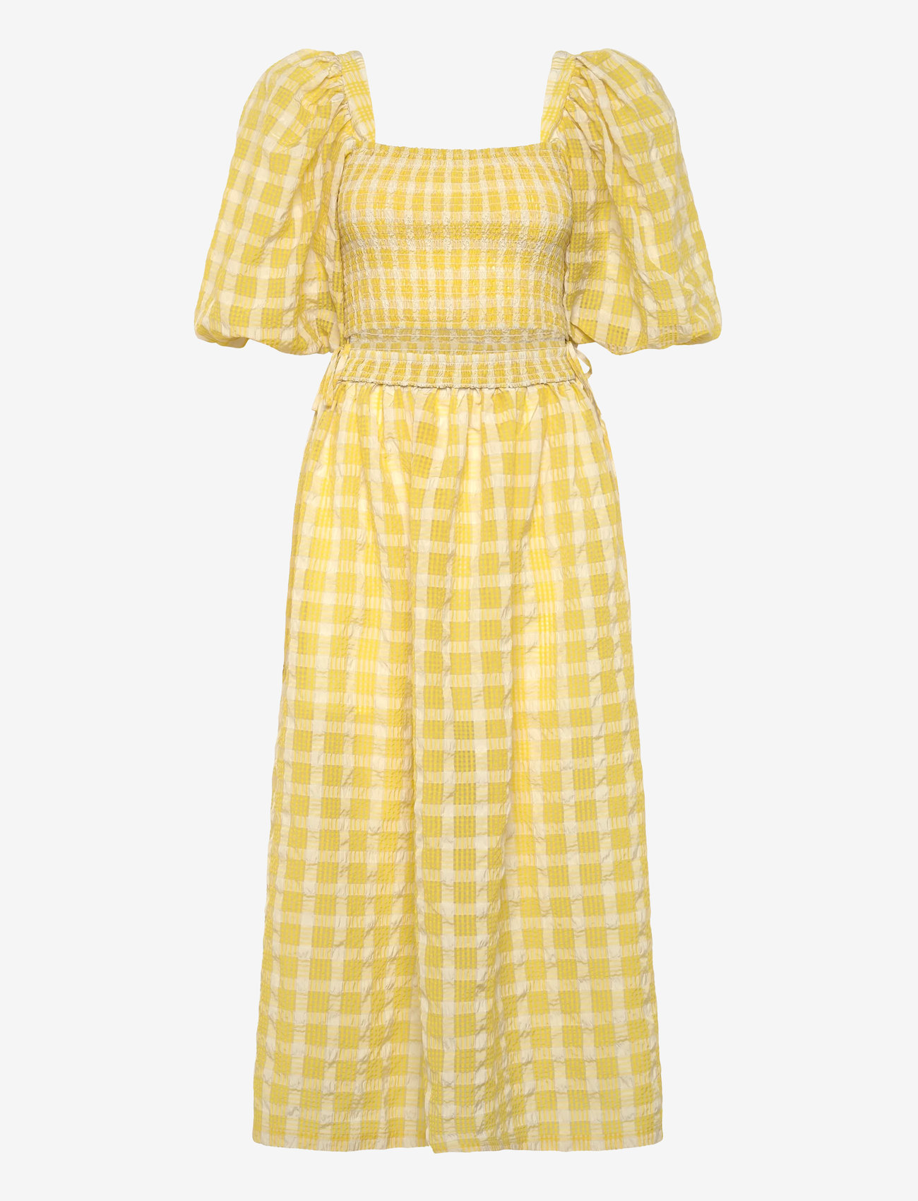 Stella Nova - Delicate Checked Maxi Dress - midikleidid - lovely yellow - 0