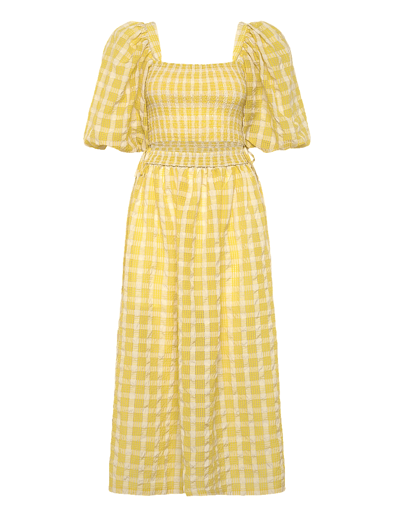 Stella Nova - Delicate Checked Maxi Dress - midikleider - lovely yellow - 1