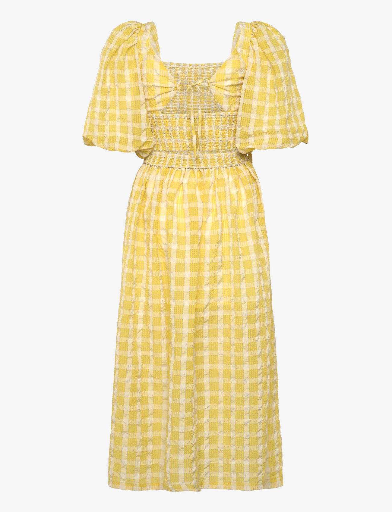 Stella Nova - Delicate Checked Maxi Dress - midikleidid - lovely yellow - 1