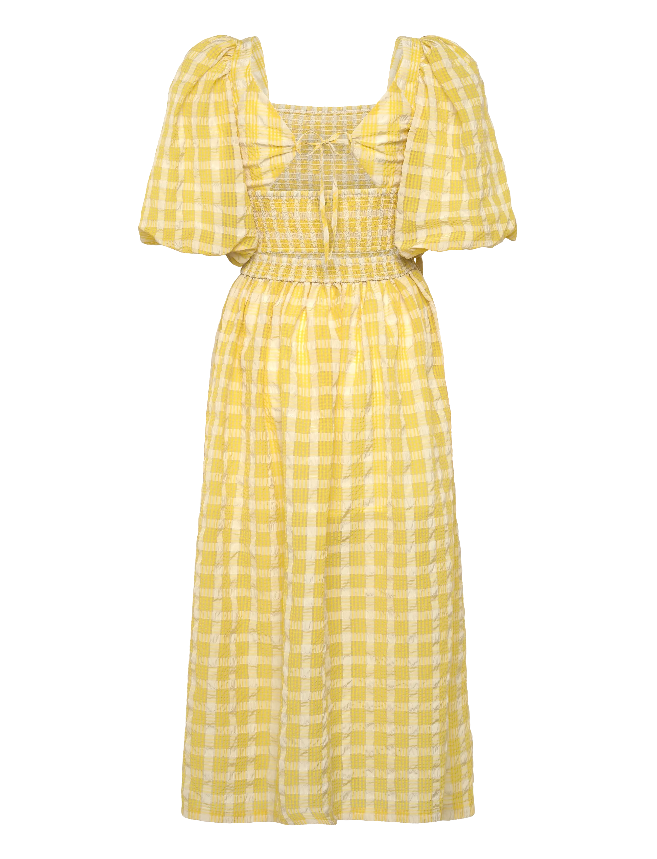Stella Nova - Delicate Checked Maxi Dress - midi dresses - lovely yellow - 2