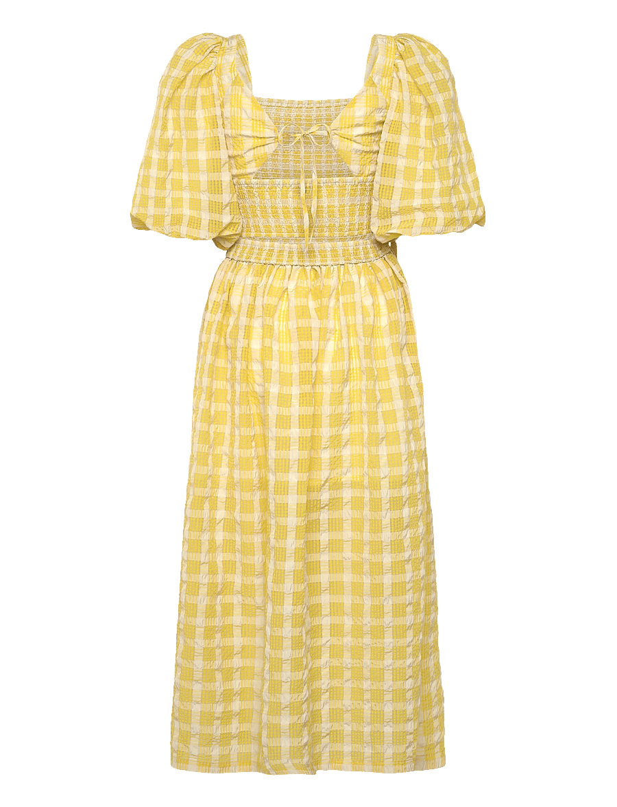 Stella Nova - Delicate Checked Maxi Dress - midi kjoler - lovely yellow - 2