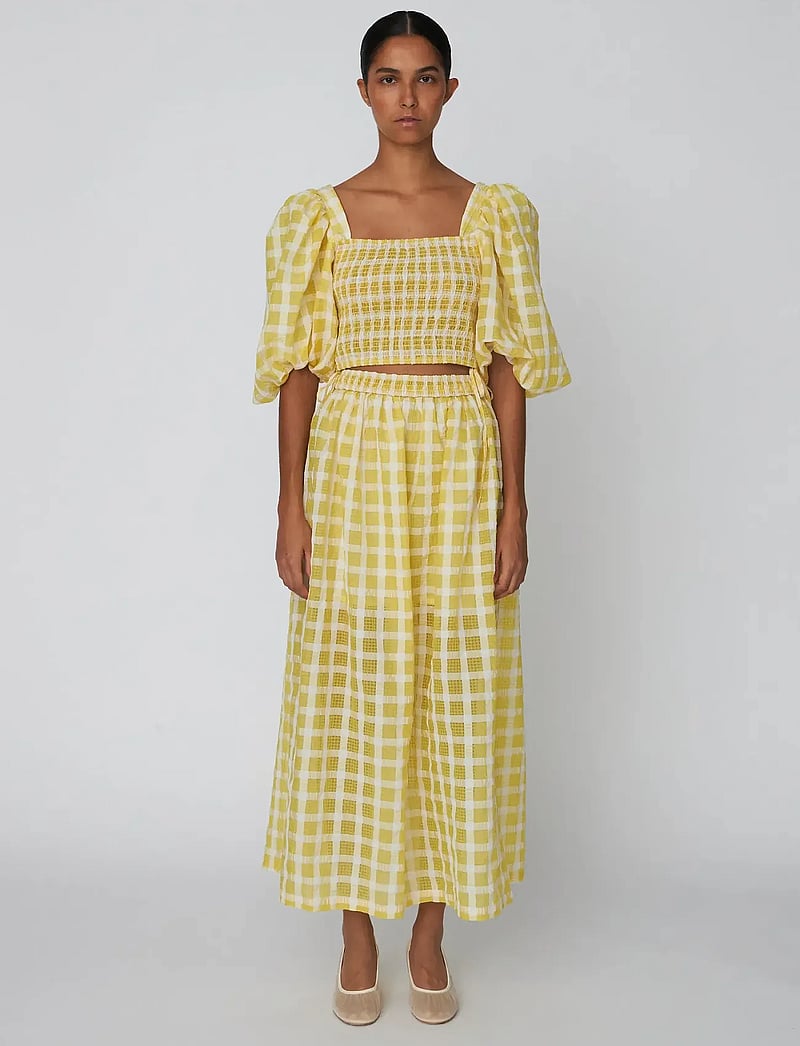 Stella Nova - Delicate Checked Maxi Dress - midikleider - lovely yellow - 0