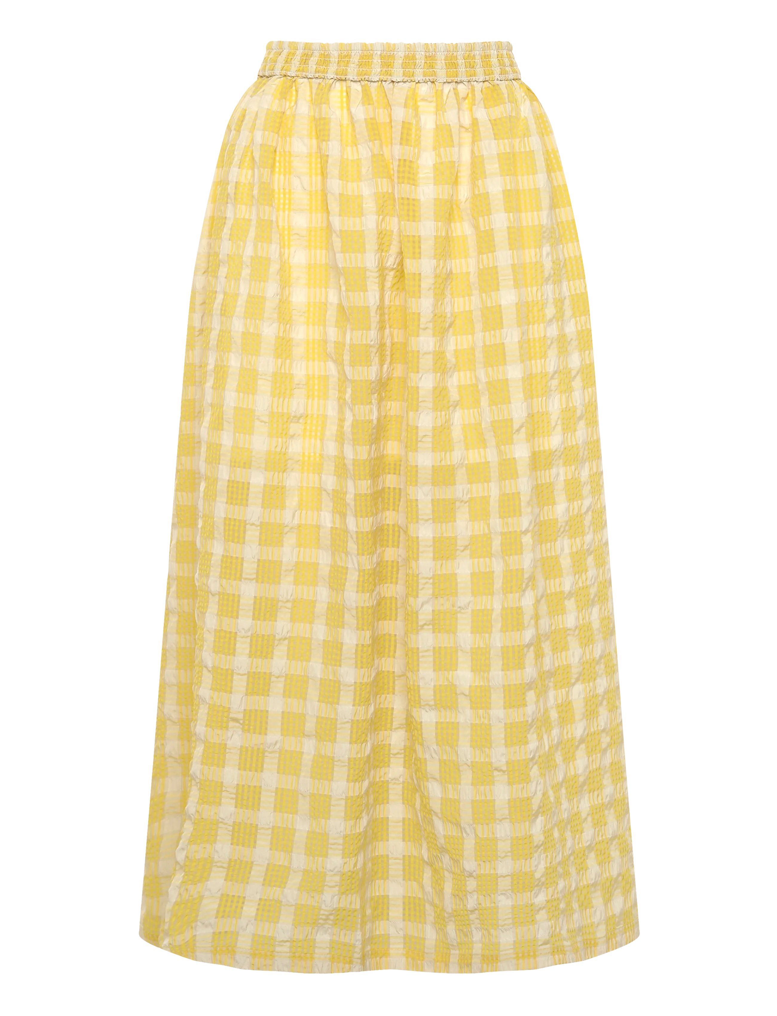 Stella Nova - Delicate Checked Maxi Dress - midi dresses - lovely yellow - 4