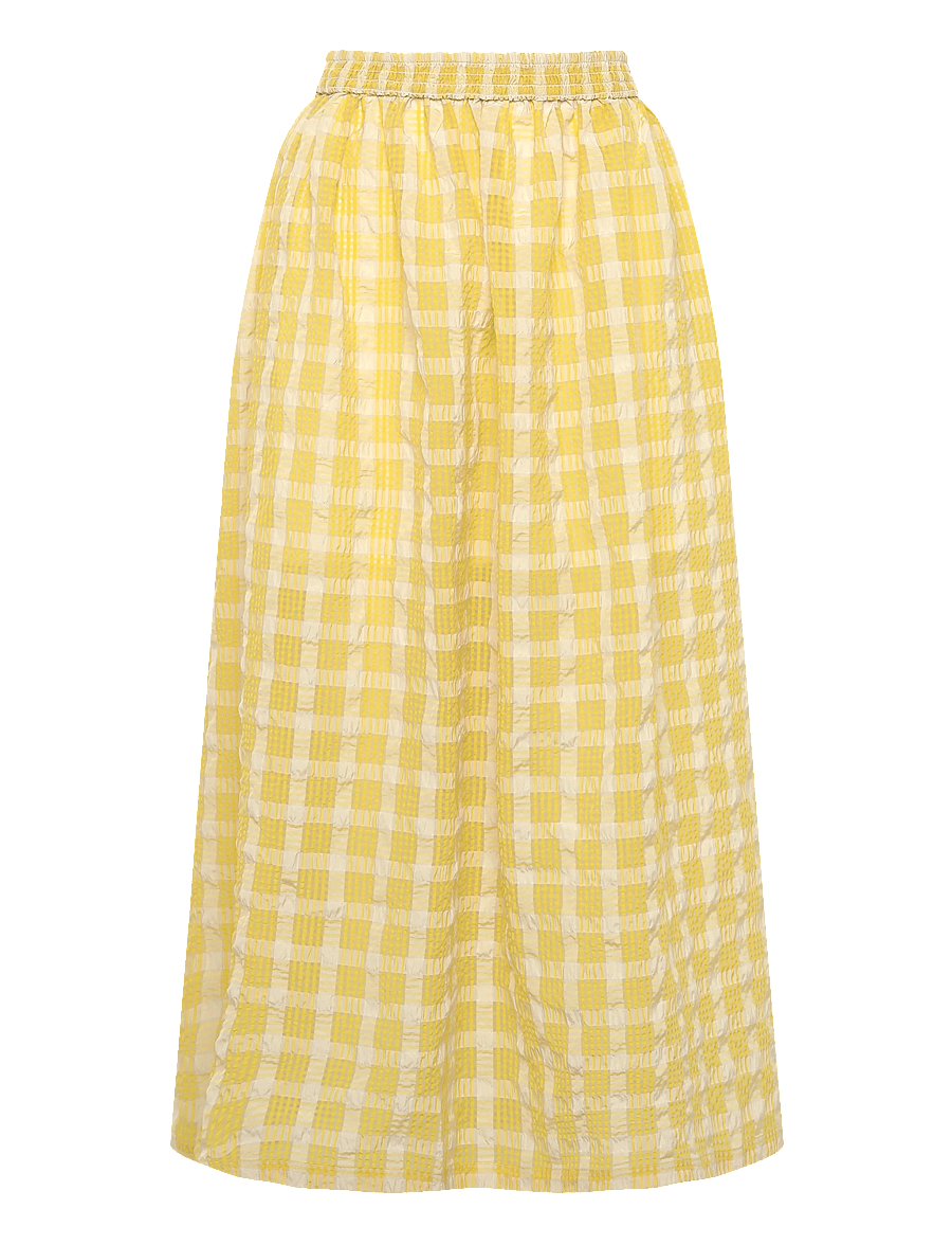 Stella Nova - Delicate Checked Maxi Dress - midi kjoler - lovely yellow - 4