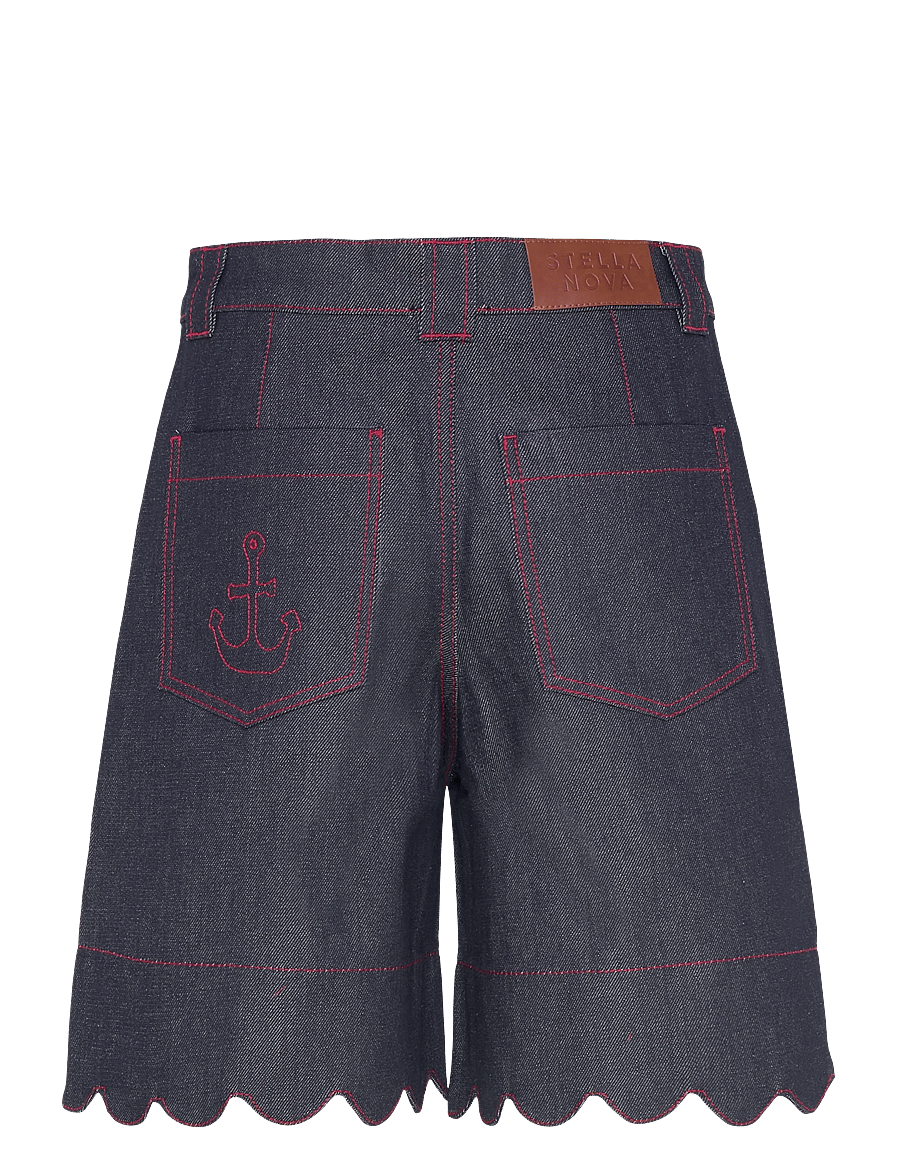 Stella Nova - Unwashed Denim Scallop Shorts - jeansshorts - 333 raw denim - 2