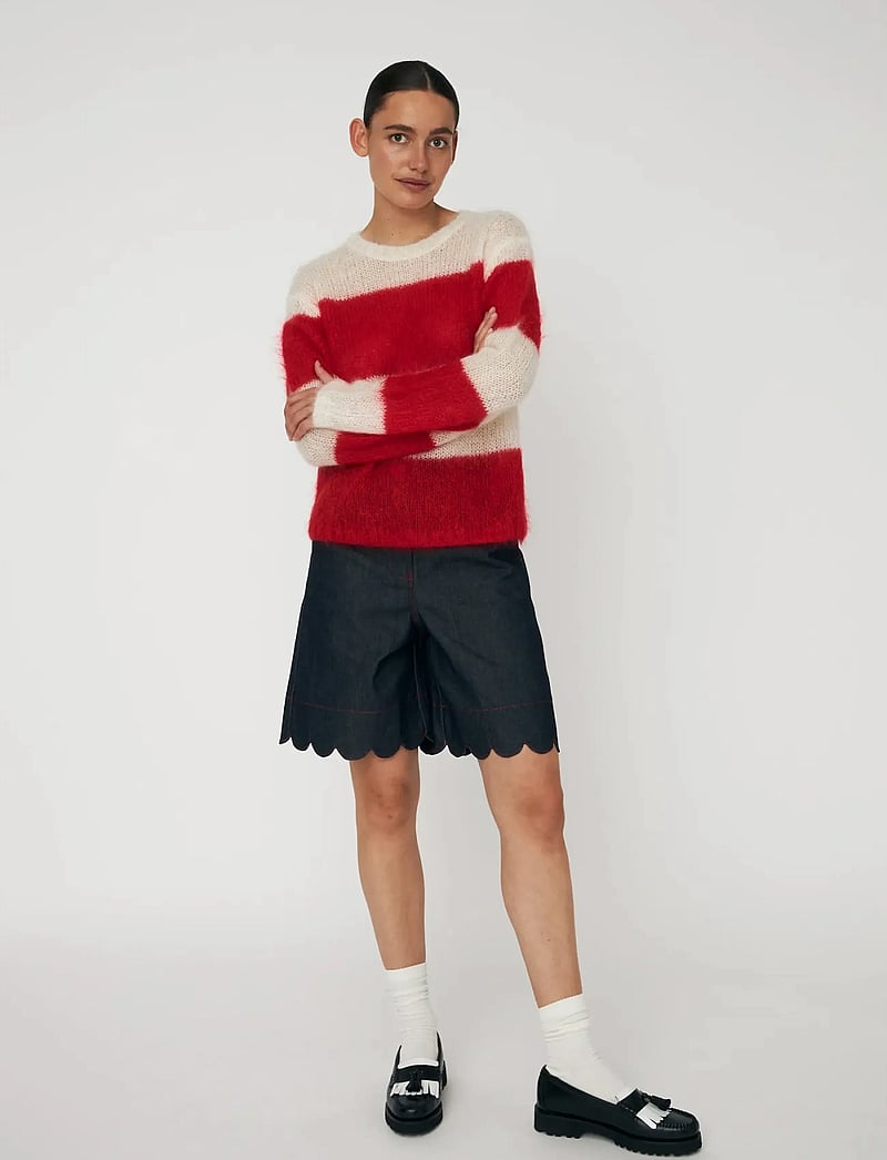 Stella Nova - Unwashed Denim Scallop Shorts - lühikesed teksapüksid - 333 raw denim - 0