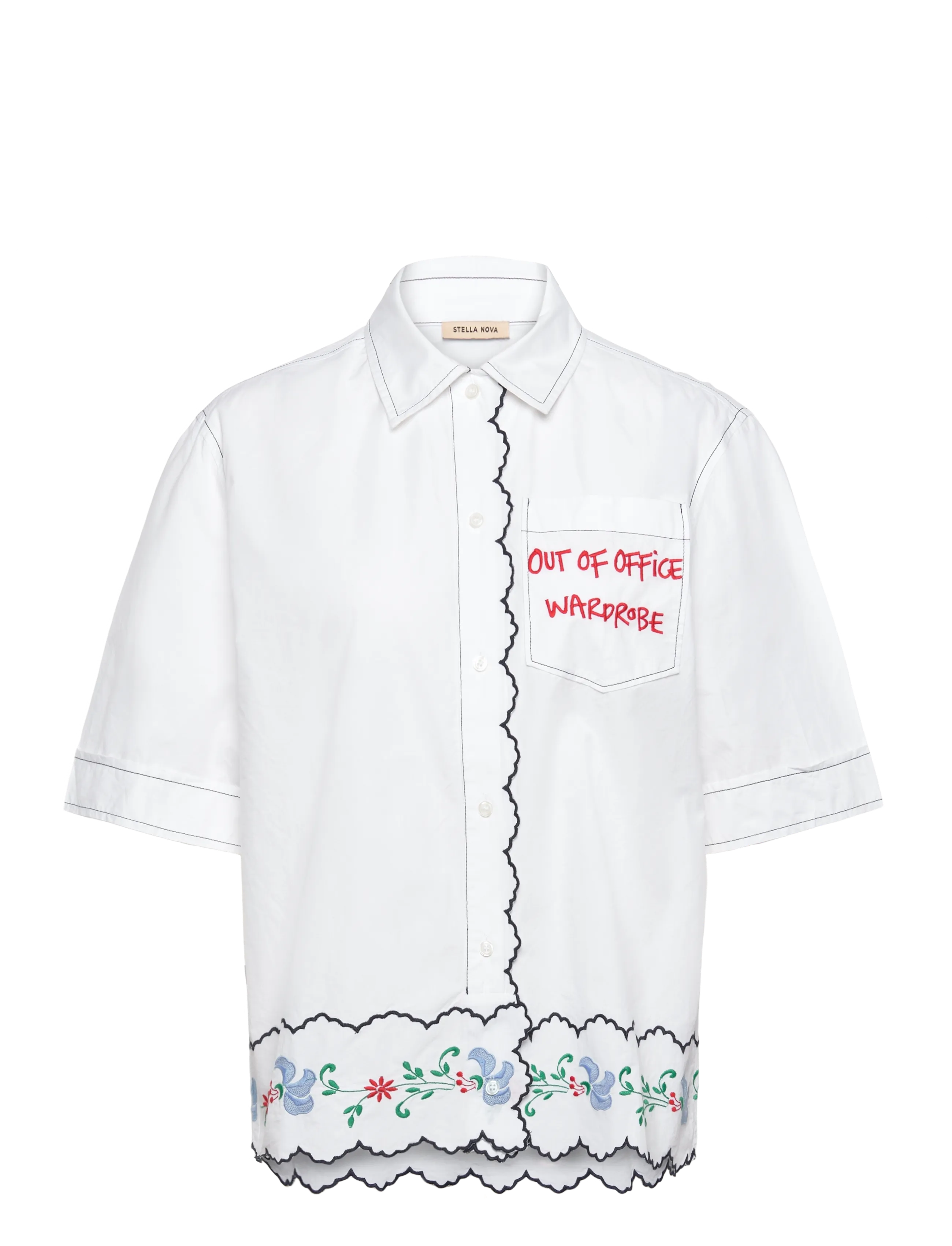 Stella Nova Coloured Embroidered Oversized Shir - Stella Nova - OFF WHITE / white