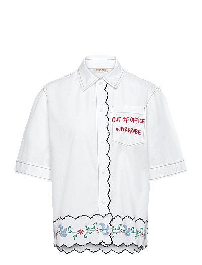 Coloured Embroidered Oversized Shir - KortæRmede Skjorter