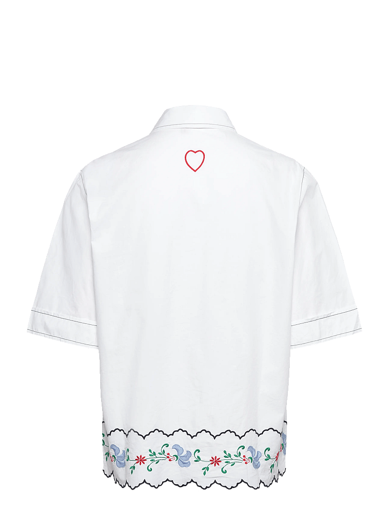 Stella Nova - Coloured Embroidered Oversized Shir - kurzärmlige hemden - off white - 2