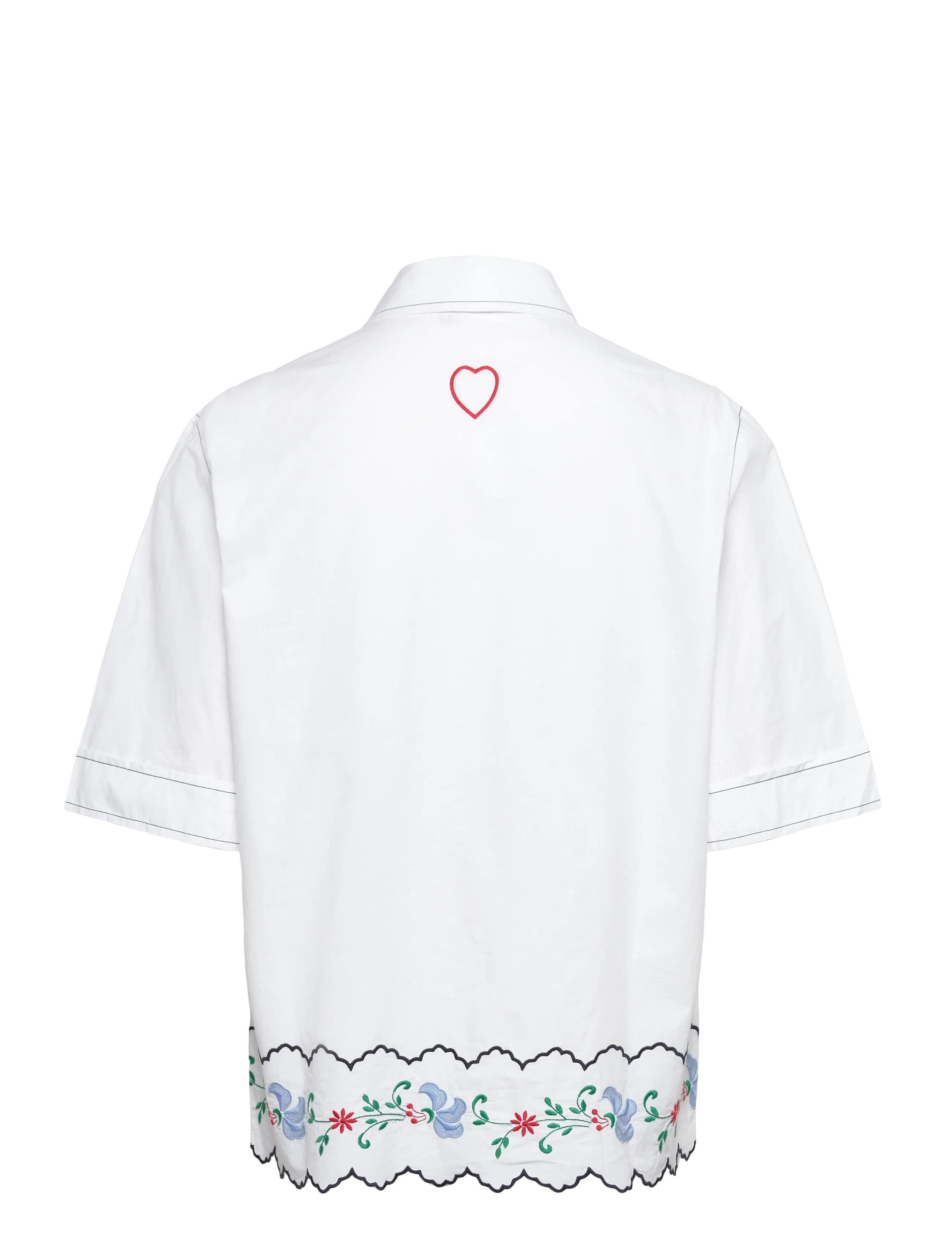 Stella Nova - Coloured Embroidered Oversized Shir - koszule z krótkim rękawem - off white - 2