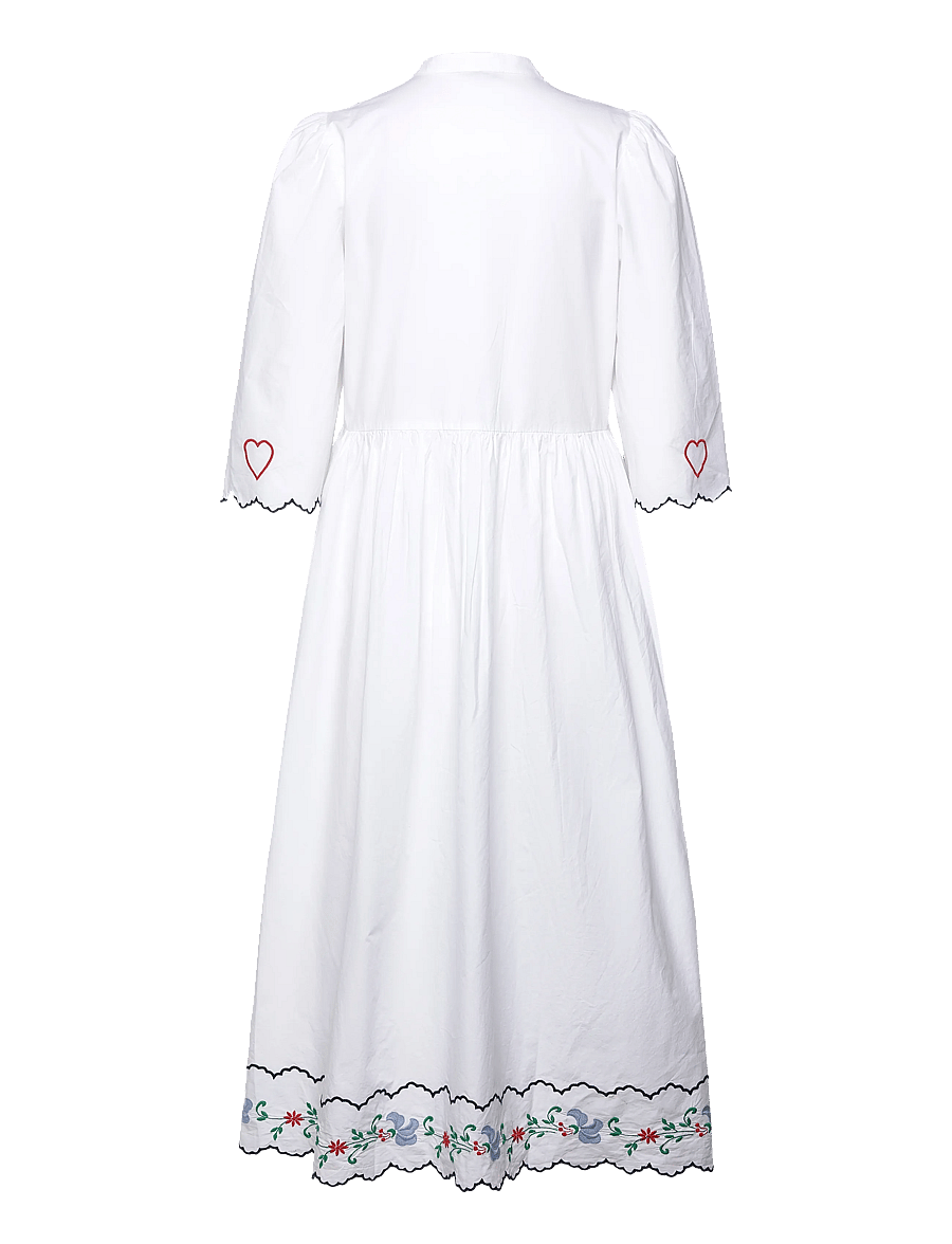 Stella Nova - Coloured Embroidered Loose Dress - off white - 1