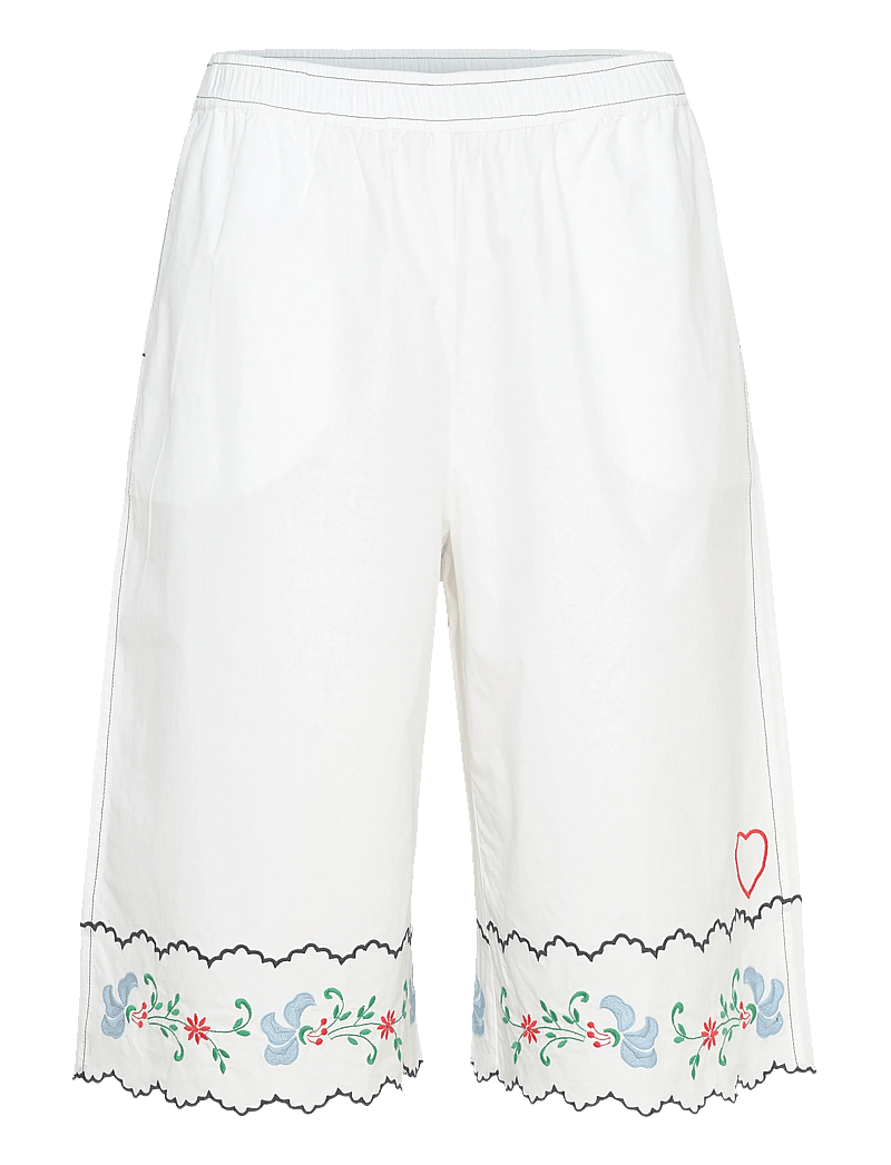 Stella Nova - Coloured Embroidered Oversized Shor - casual shorts - off white - 0