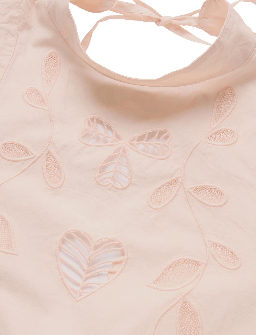 Stella Nova - Embroidery Anglaise Halterneck Top - soft powder - 2
