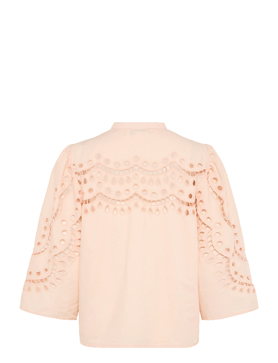 Stella Nova - Embroidery Anglaise Shirt - kurzärmlige hemden - soft powder - 1