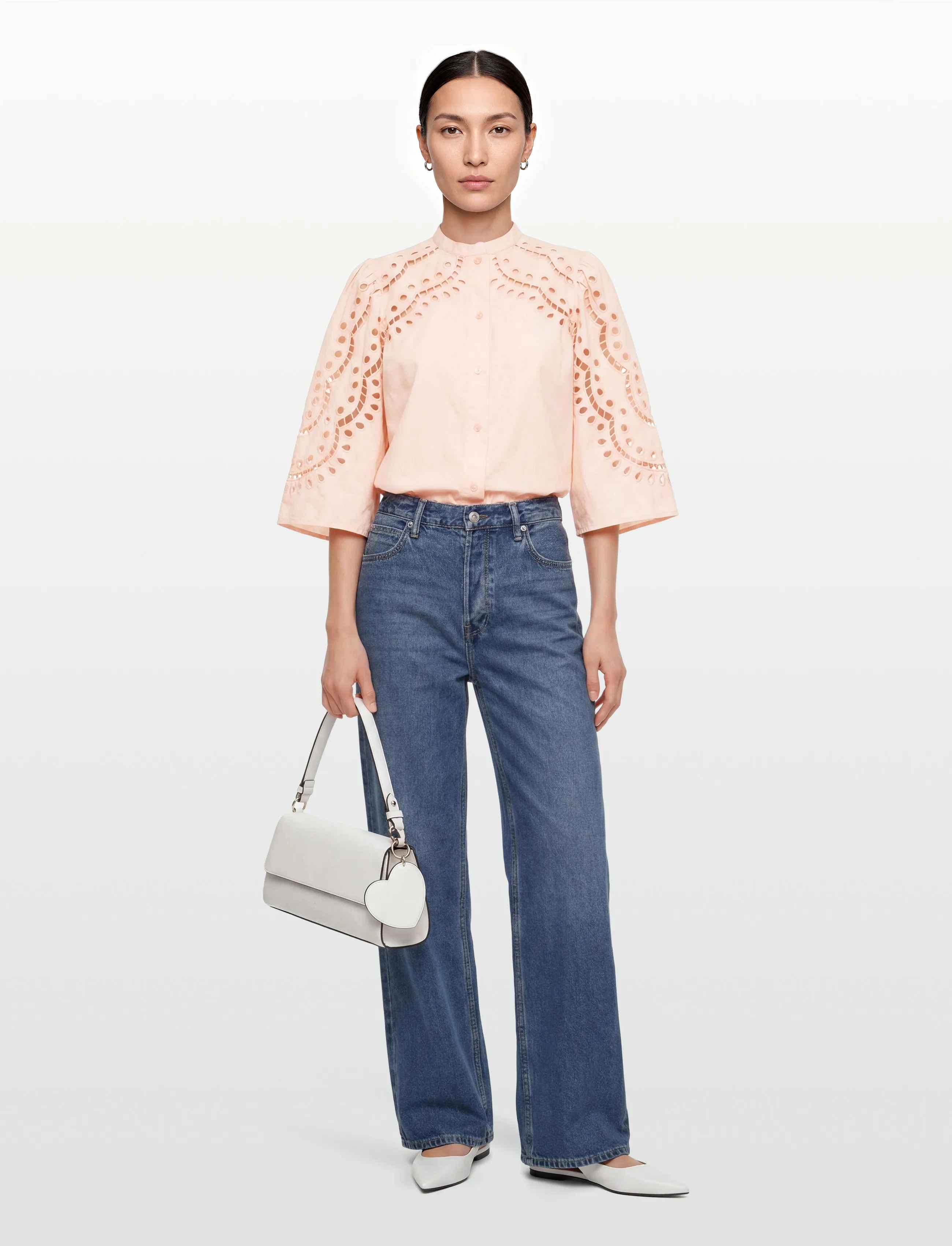 Stella Nova Embroidery Anglaise Shirt, 38, Pink, Skjorter > Kortærmede, Dame
