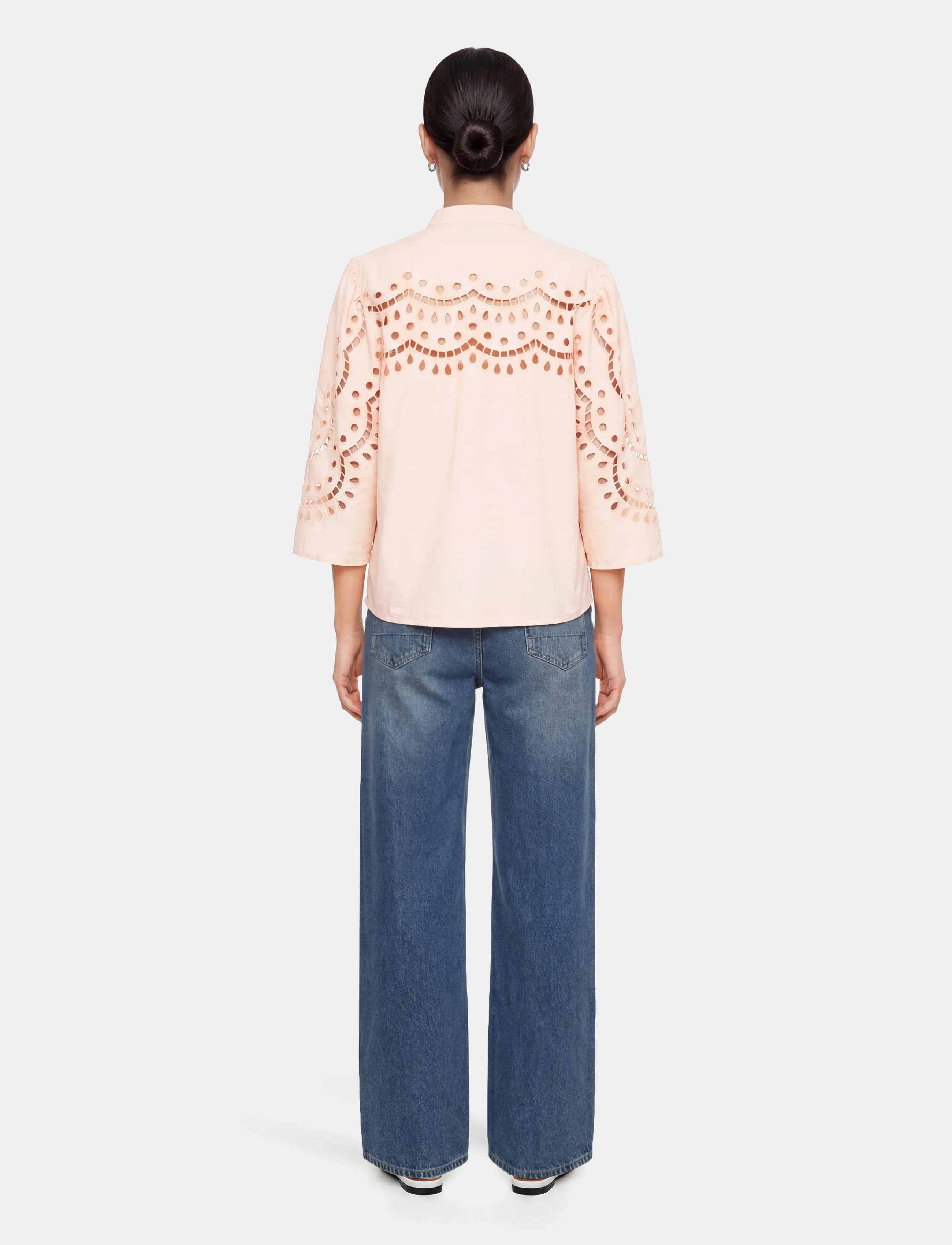 Stella Nova - Embroidery Anglaise Shirt - kortærmede skjorter - soft powder - 4