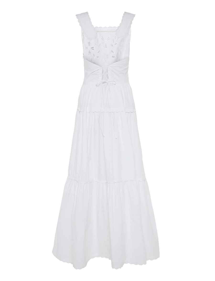 Stella Nova - Embroidery Anglaise Maxi Strap Dres - white - 1