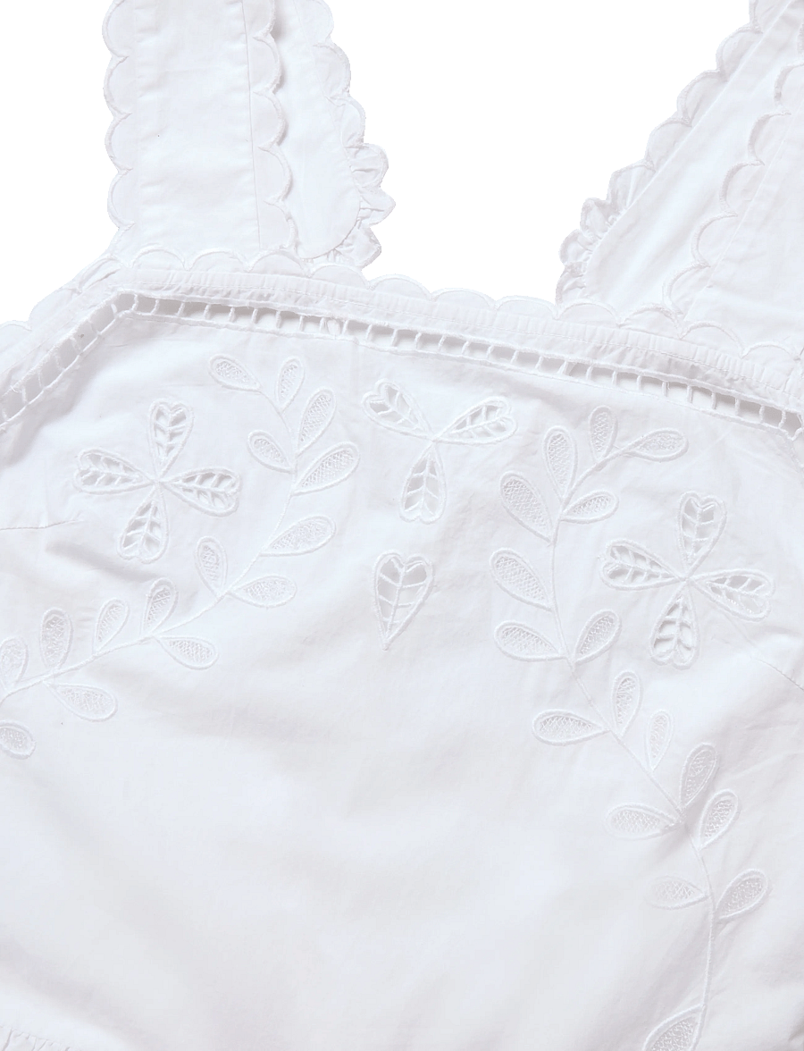 Stella Nova - Embroidery Anglaise Maxi Strap Dres - white - 2