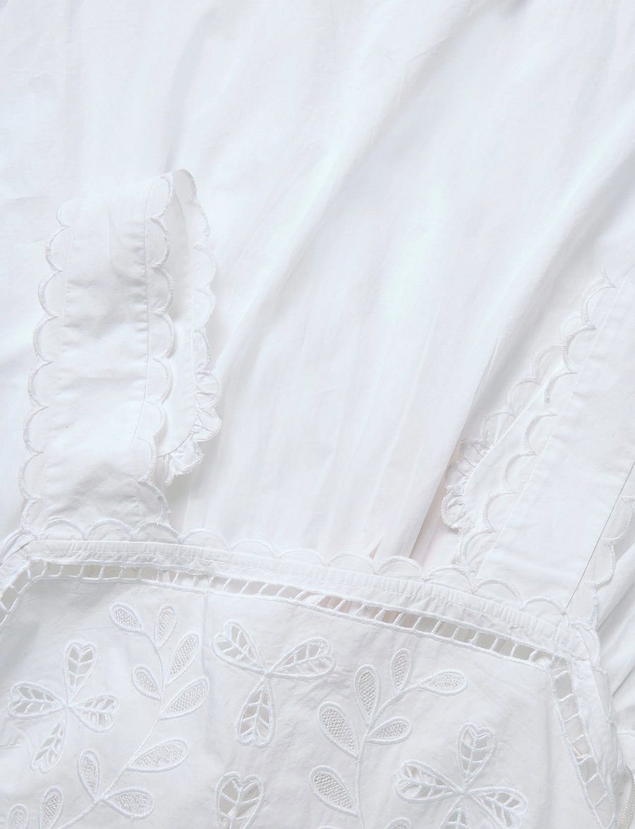 Stella Nova - Embroidery Anglaise Maxi Strap Dres - white - 4