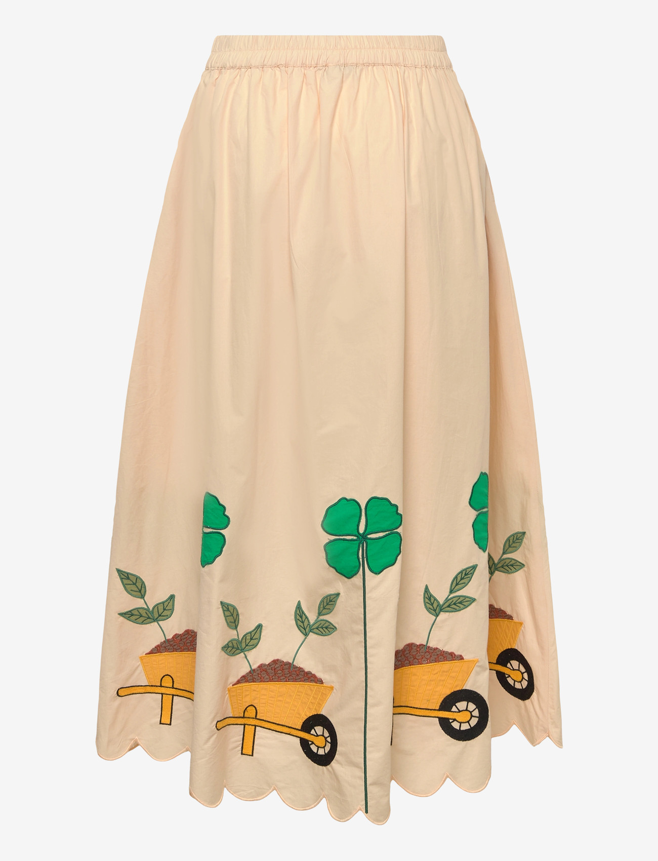 Stella Nova - Embroidered Midi skirt with Scallop - midi skirts - ivory - 1