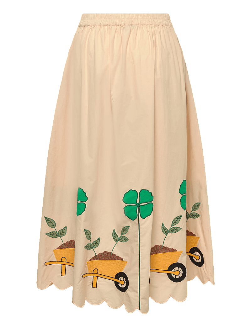 Stella Nova - Embroidered Midi skirt with Scallop - midi skirts - ivory - 1