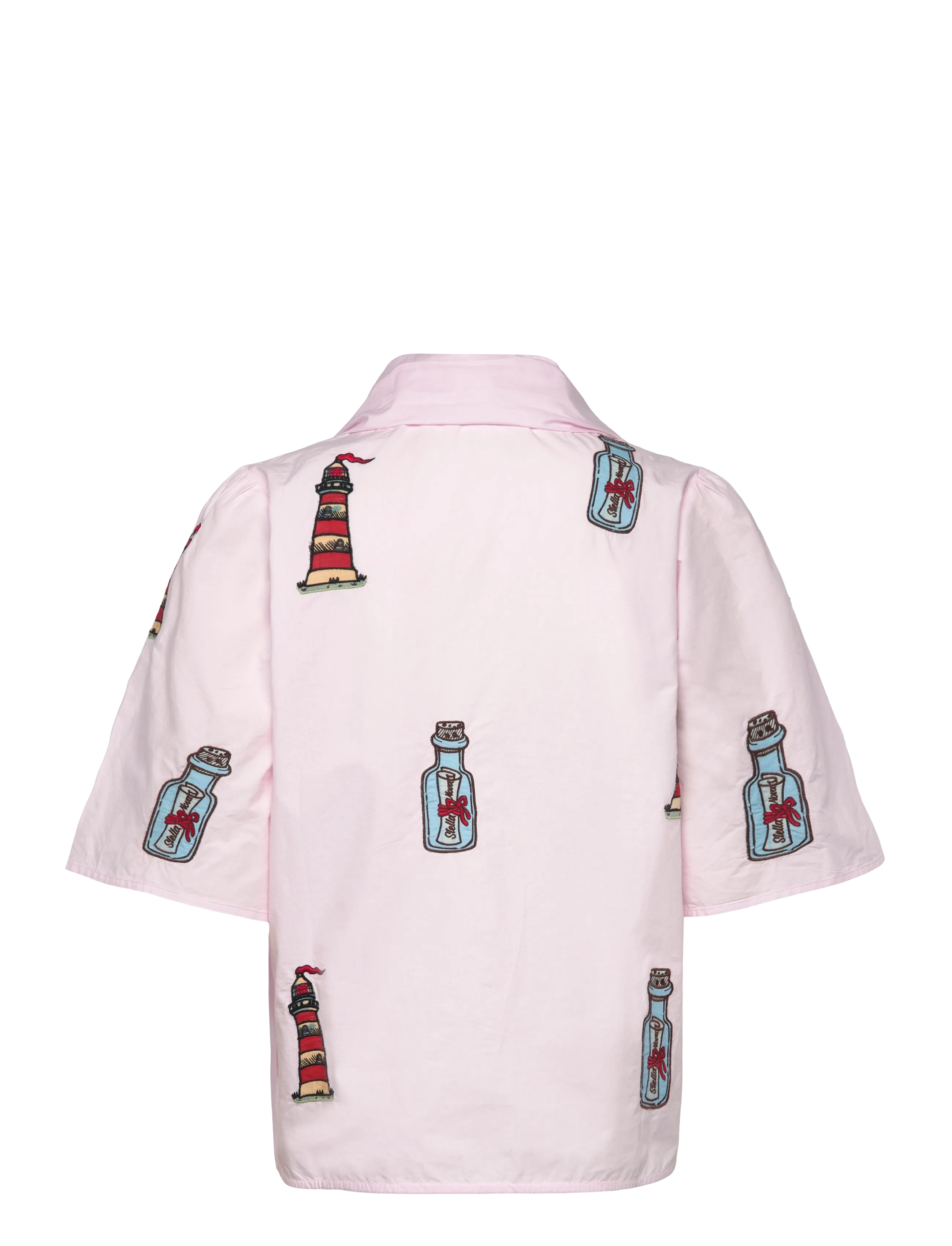 Stella Nova - Embroidered Bow Shirt - blouses à manches courtes - 558 pale pink - 2