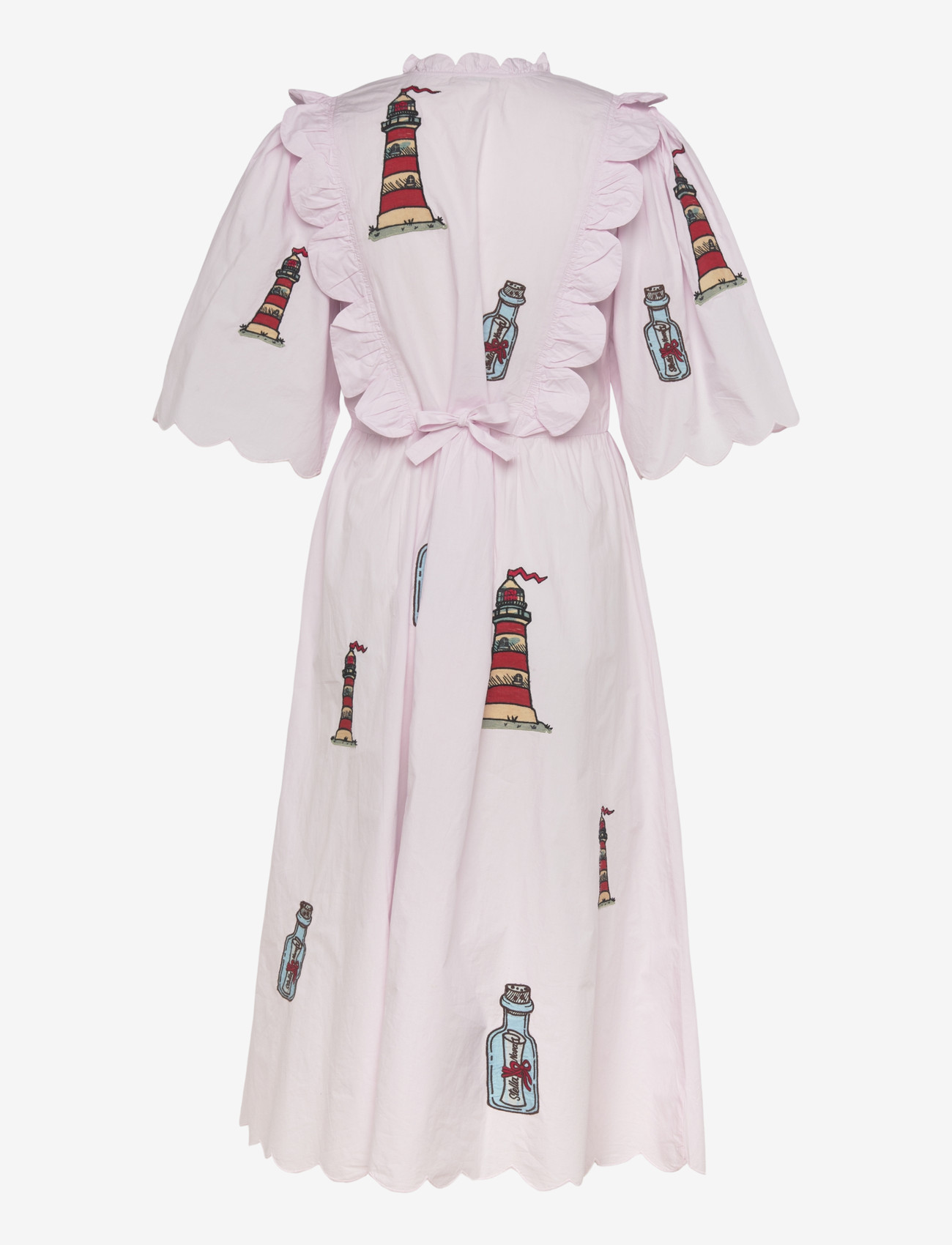 Stella Nova - Embroidered Midi dress with Scallops - midi-kleider - 558 pale pink - 2