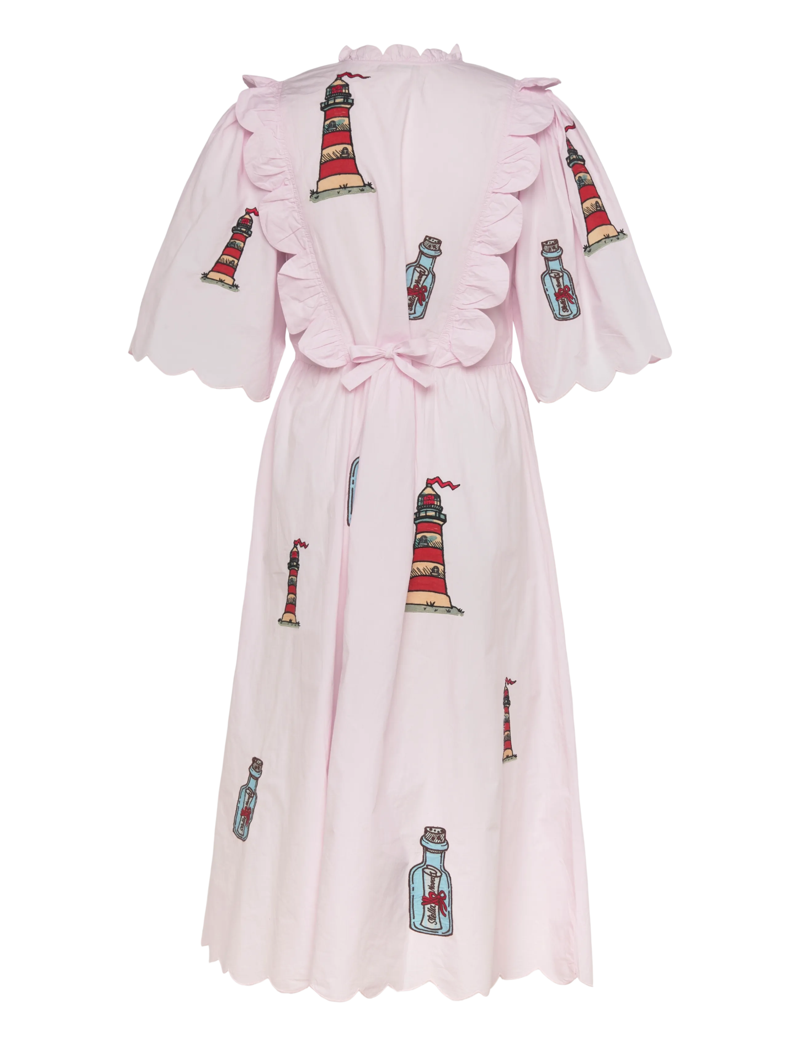 Stella Nova - Embroidered Midi dress with Scallops - midi-kleider - 558 pale pink - 2