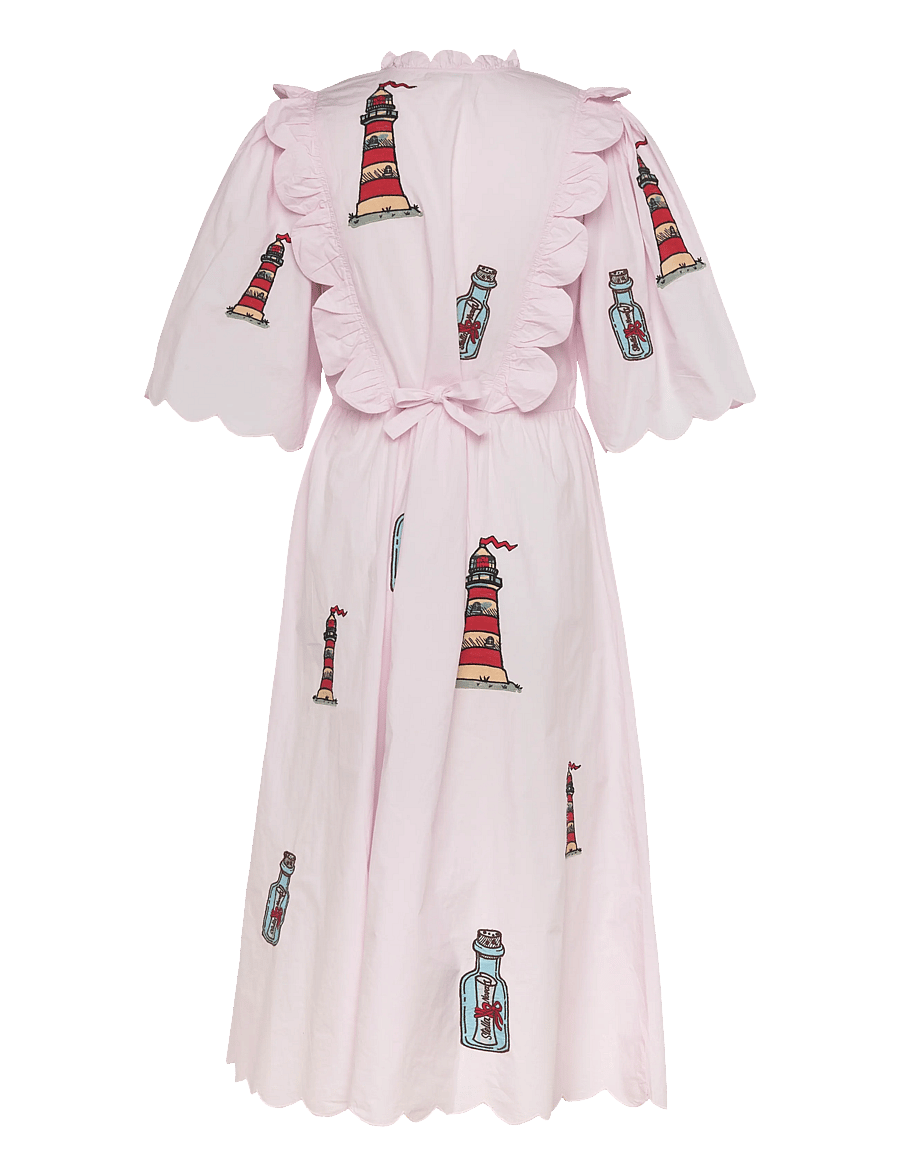 Stella Nova - Embroidered Midi dress with Scallops - midi-kleider - 558 pale pink - 2
