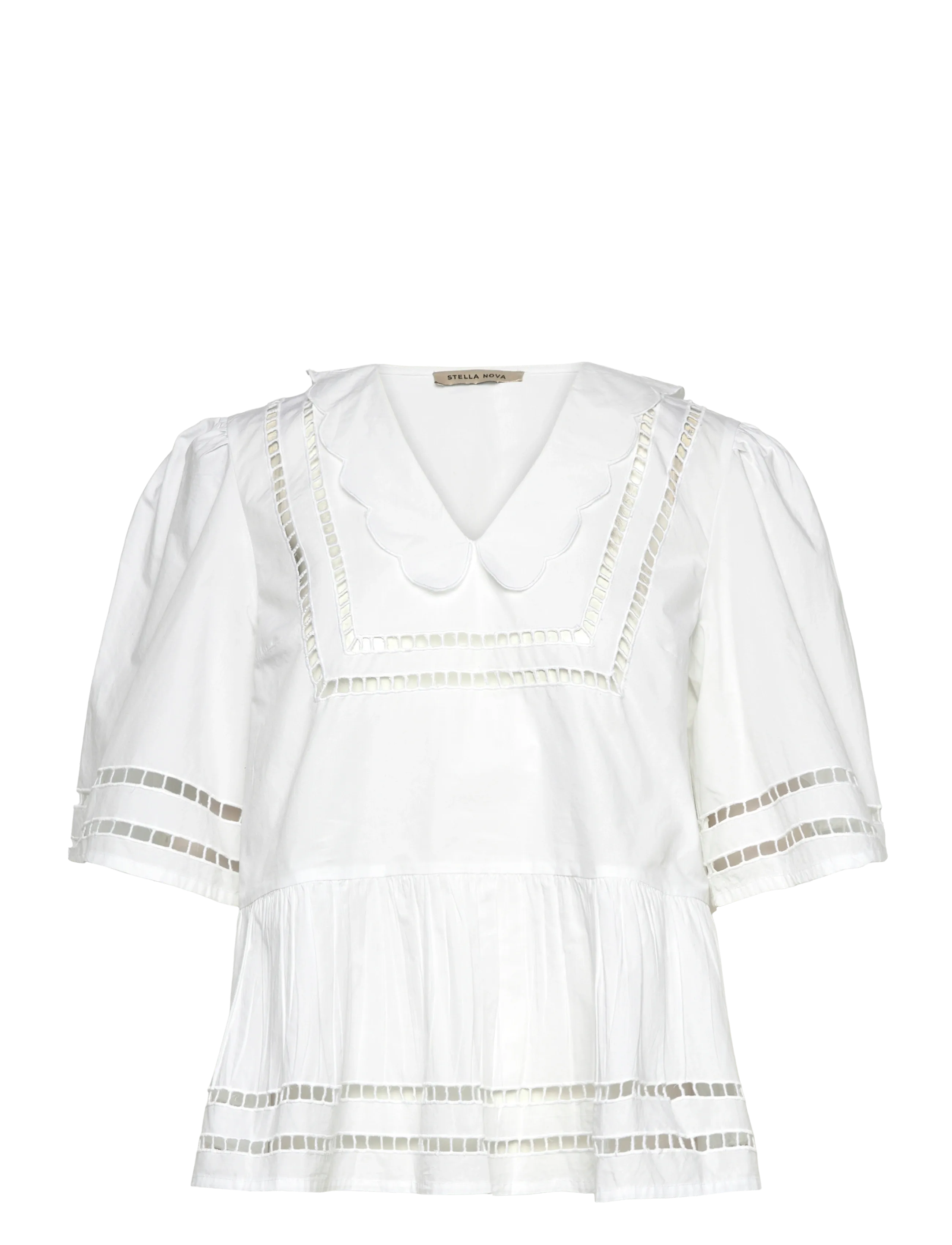 STELLA NOVA Oberteil With Scallop Edge Collar Weiß - 42 - Damen